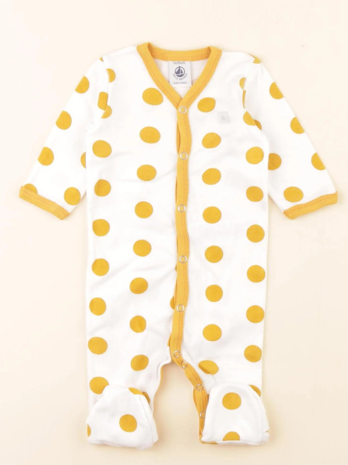 Petit Bateau - pyjama coton jaune - 1 mois