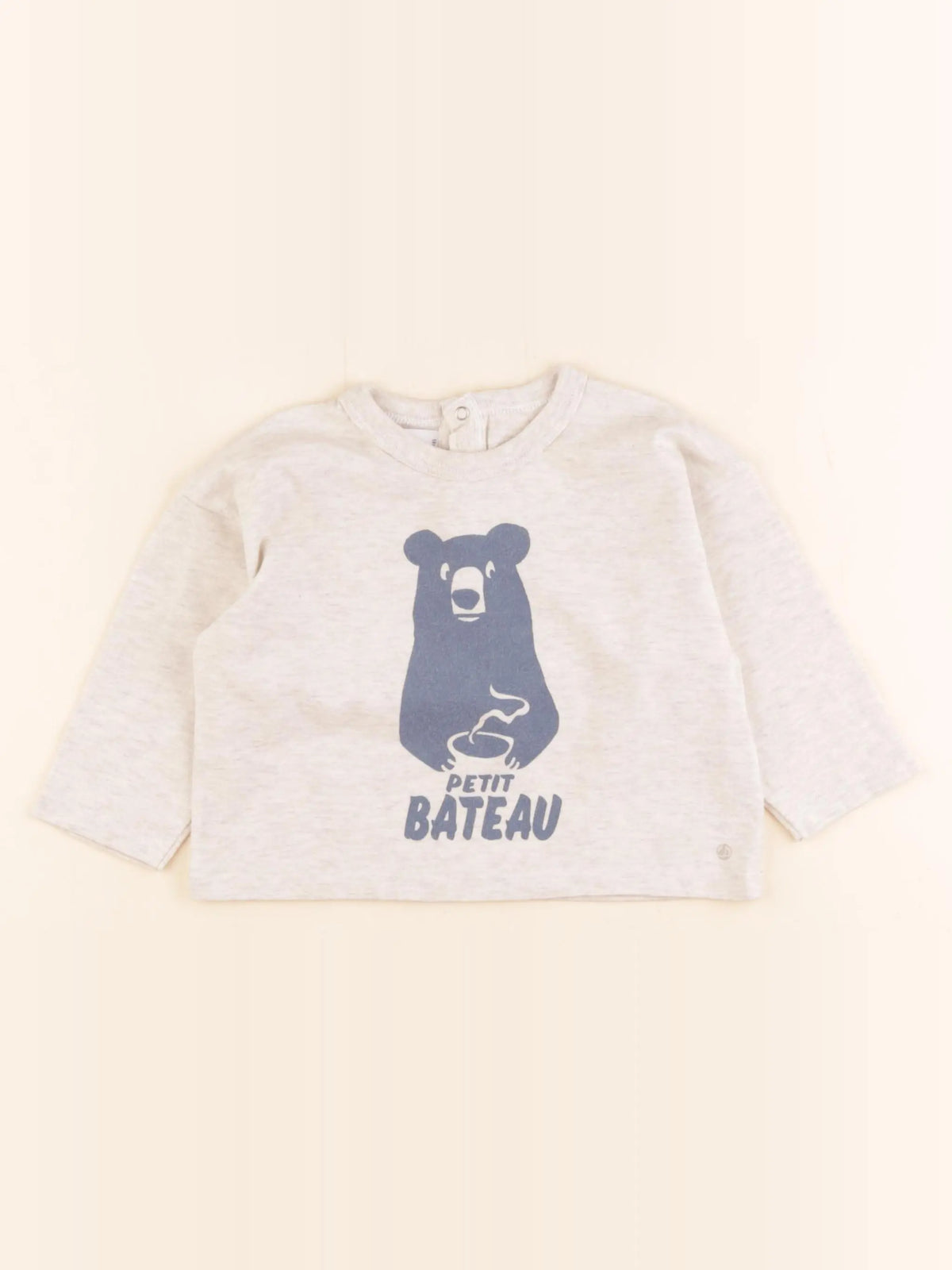 Petit Bateau - tee-shirt gris - 18 mois