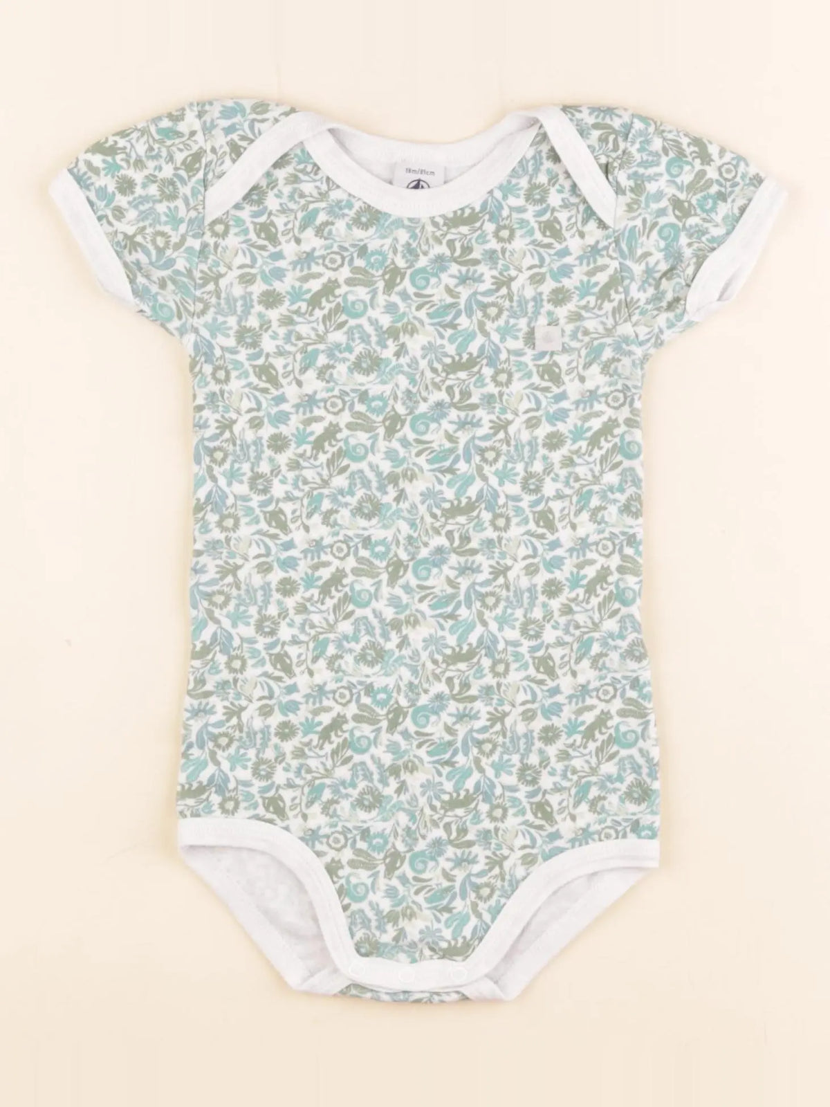 Petit Bateau - body vert - 18 mois