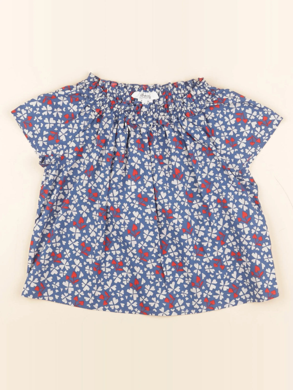 Bonpoint - blouse bleu, blanc, rouge - 6 ans
