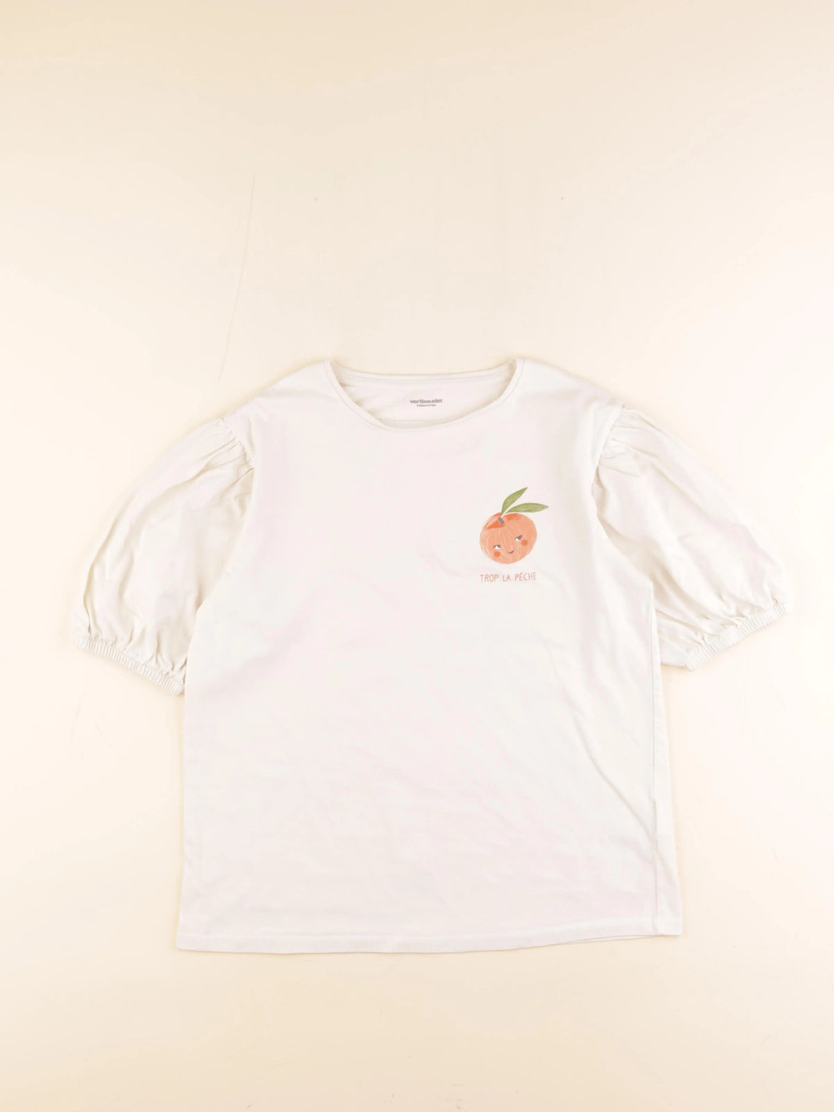 Vertbaudet - tee-shirt beige - 14 ans