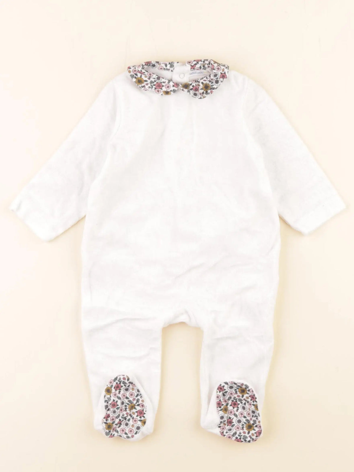 Boutchou - pyjama velours blanc - 3 mois