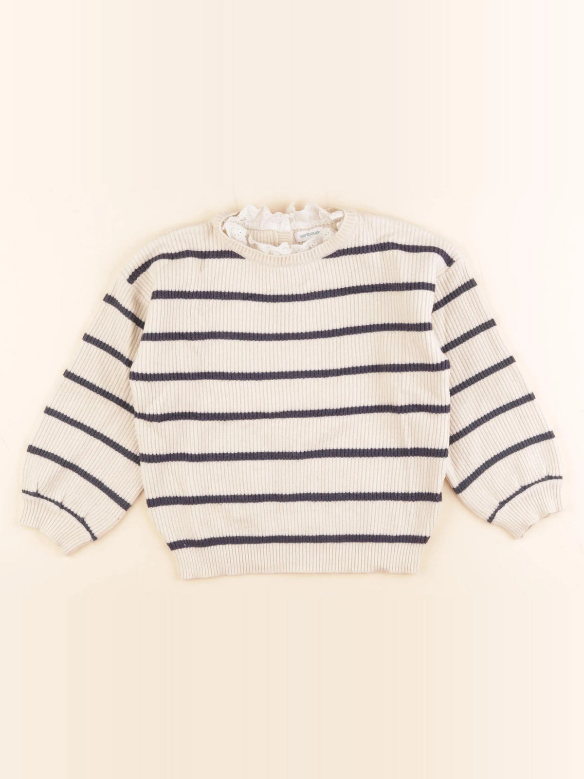 Vertbaudet - pull beige - 6 ans