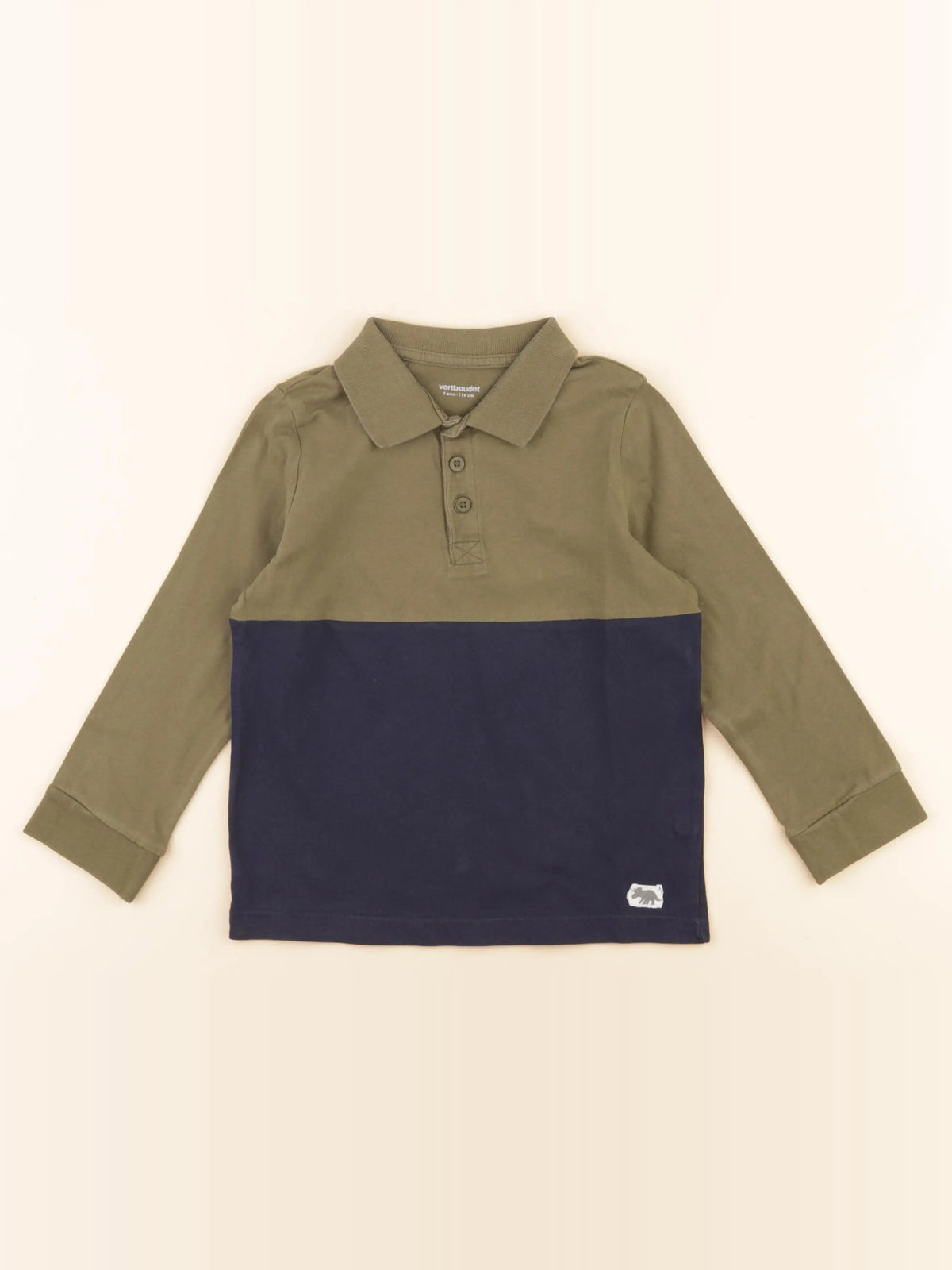 Vertbaudet - polo bleu, vert - 5 ans