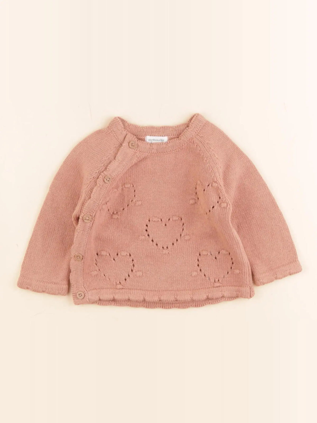 Vertbaudet - pull rose - 3 mois