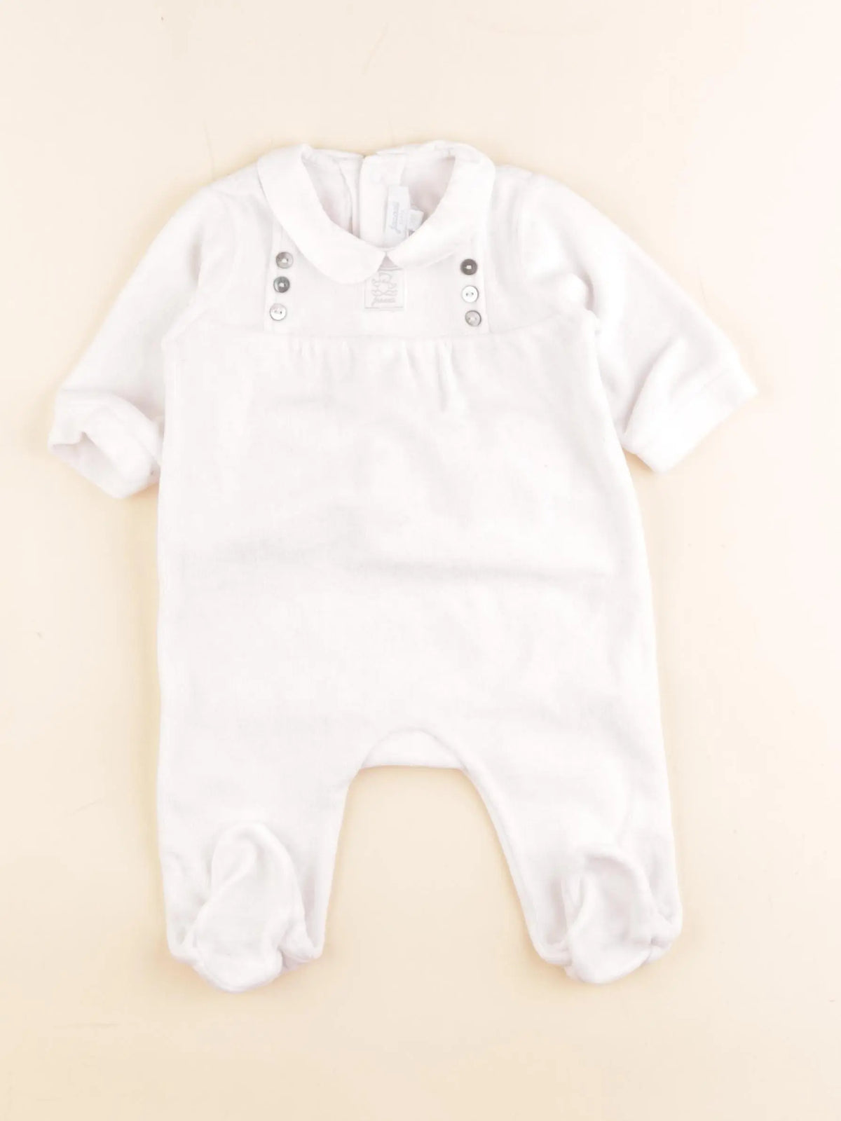 Jacadi - pyjama velours blanc - 3 mois