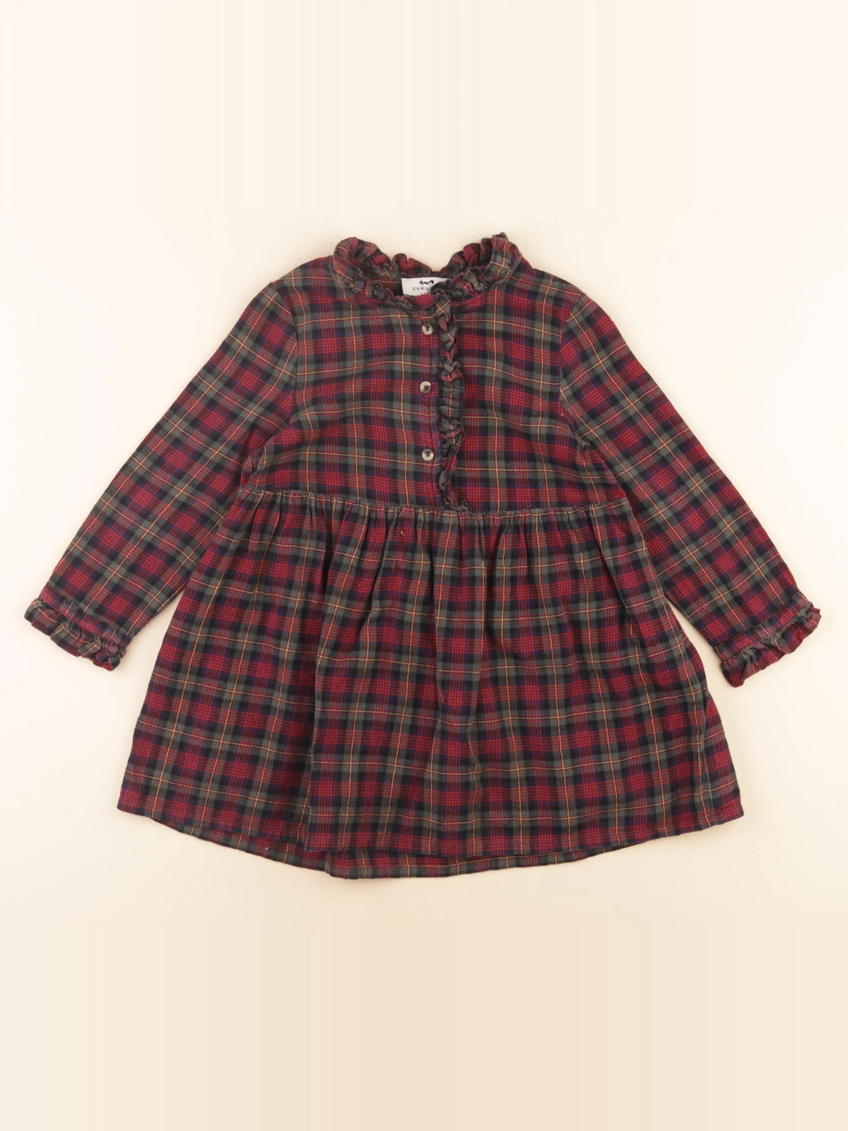 Cyrillus - robe rouge, vert - 4 ans