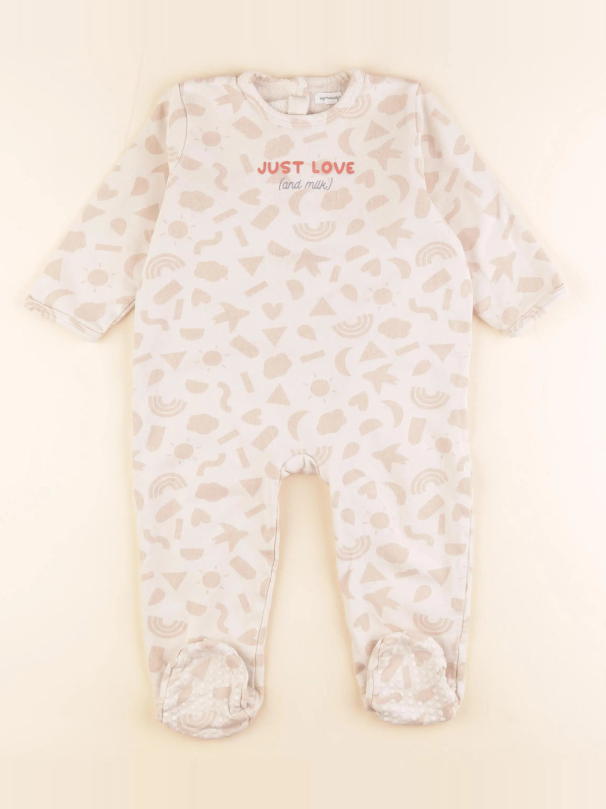 Vertbaudet - pyjama coton beige - 24 mois