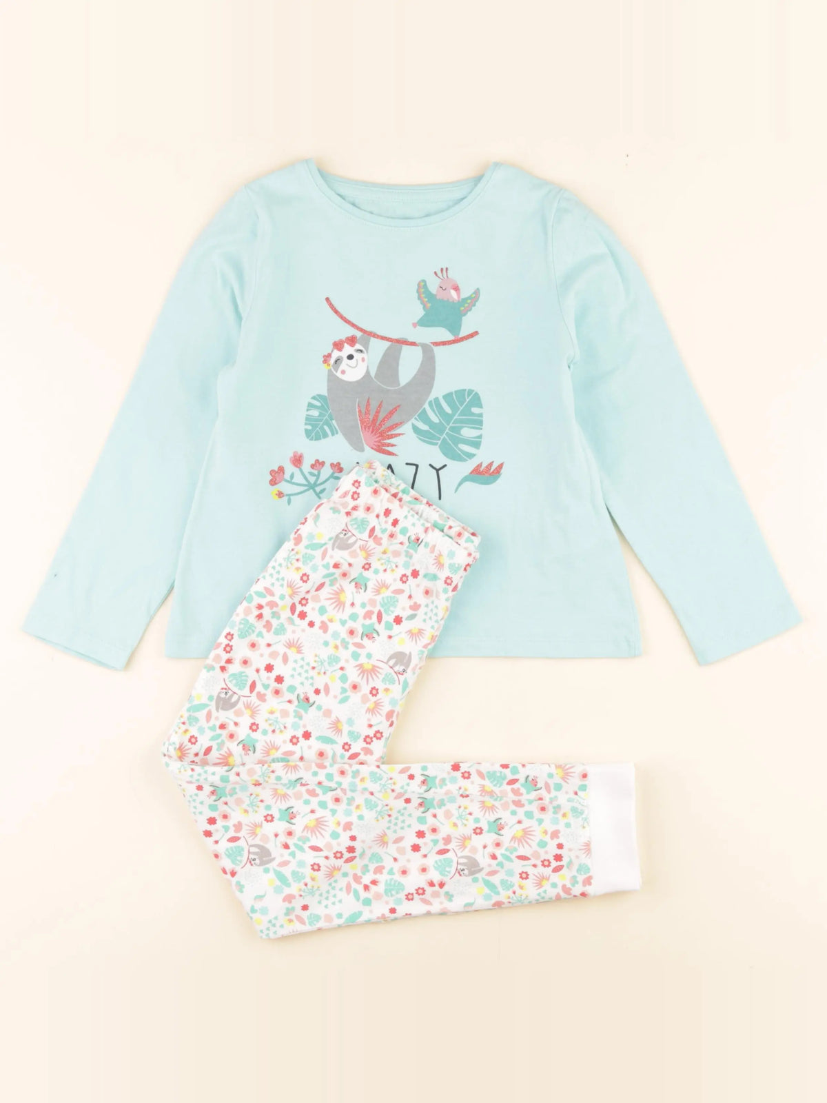 Vertbaudet - pyjama coton vert - 6 ans