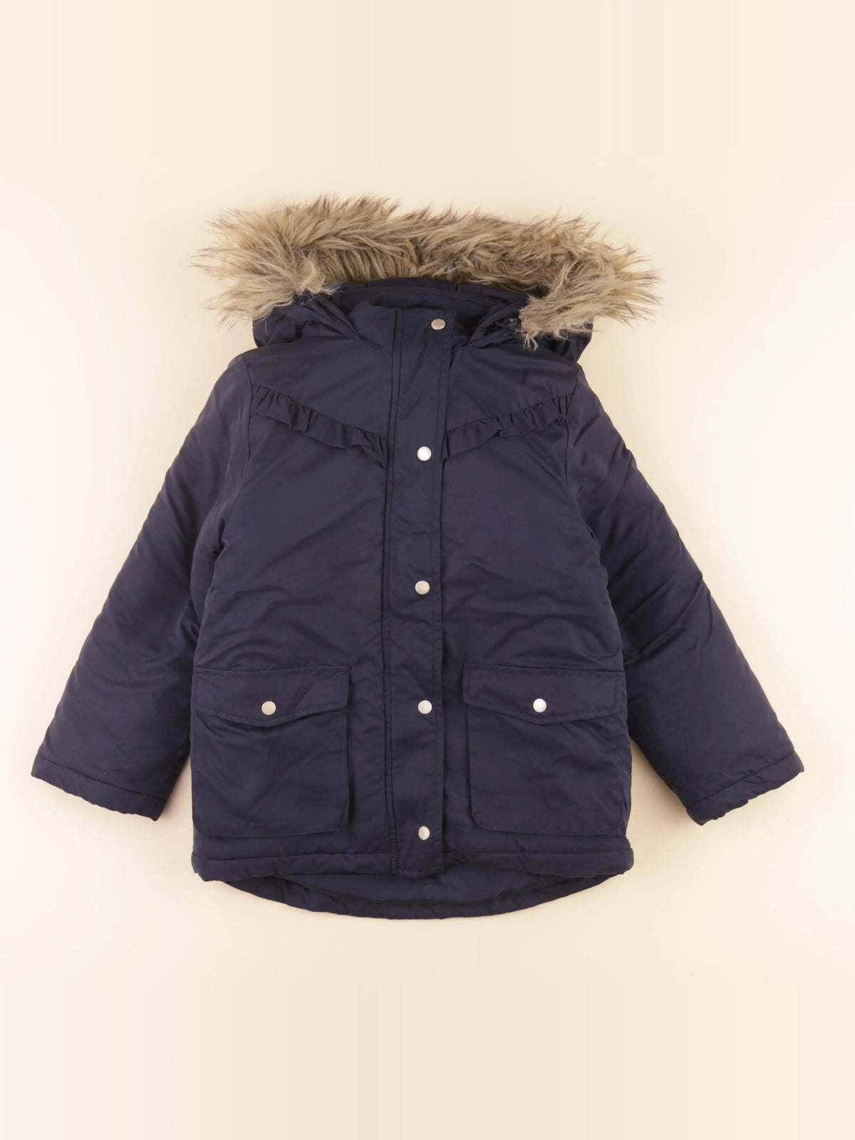 Vertbaudet - manteau doublure amovible bleu - 7 ans
