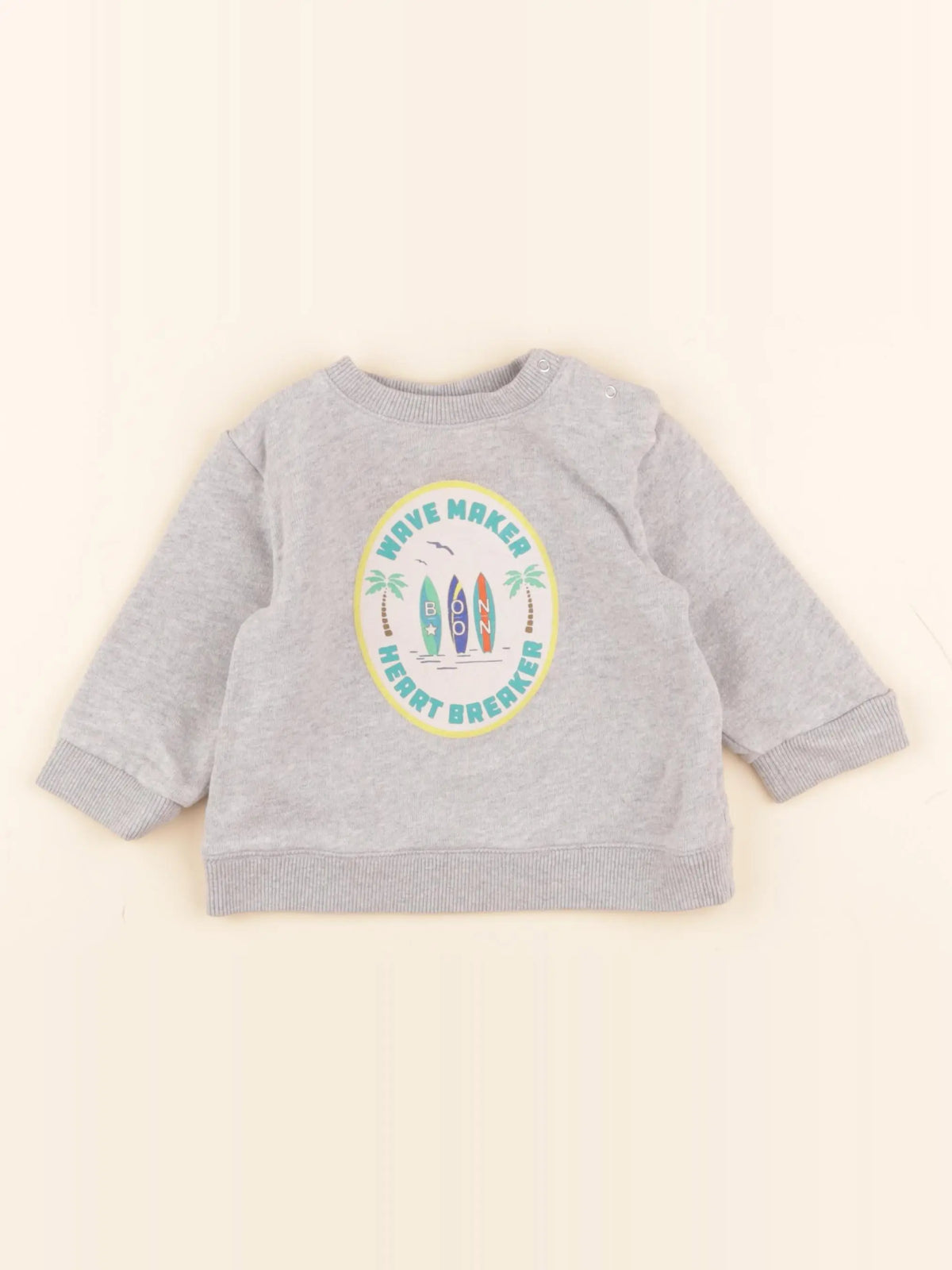 Bonton - sweat gris - 12 mois