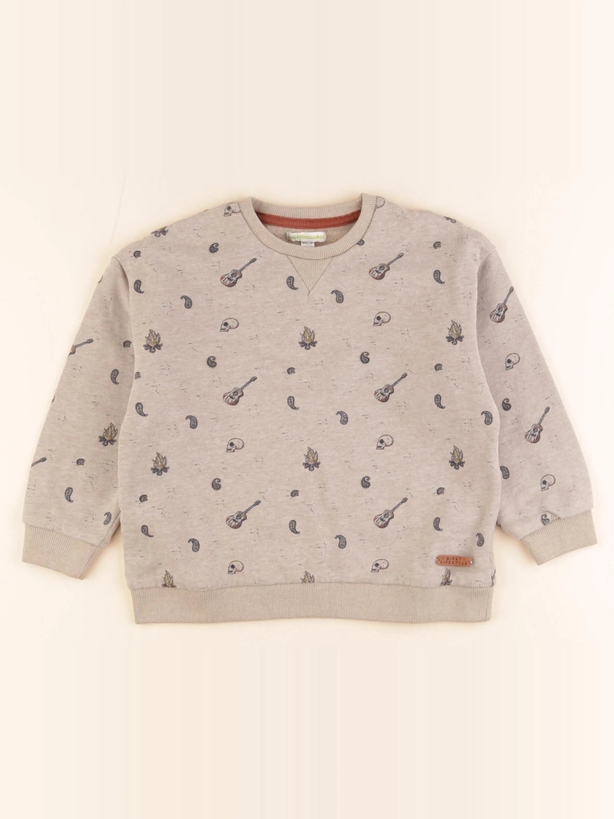 Vertbaudet - sweat beige - 5 ans
