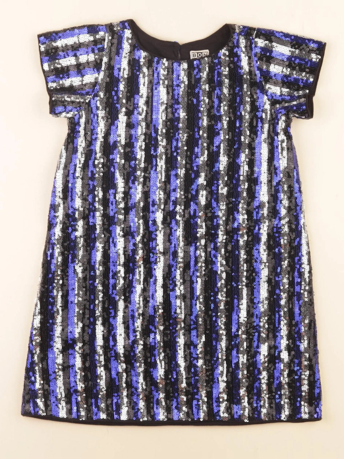 Bonton - robe bleu, argent - 6 ans