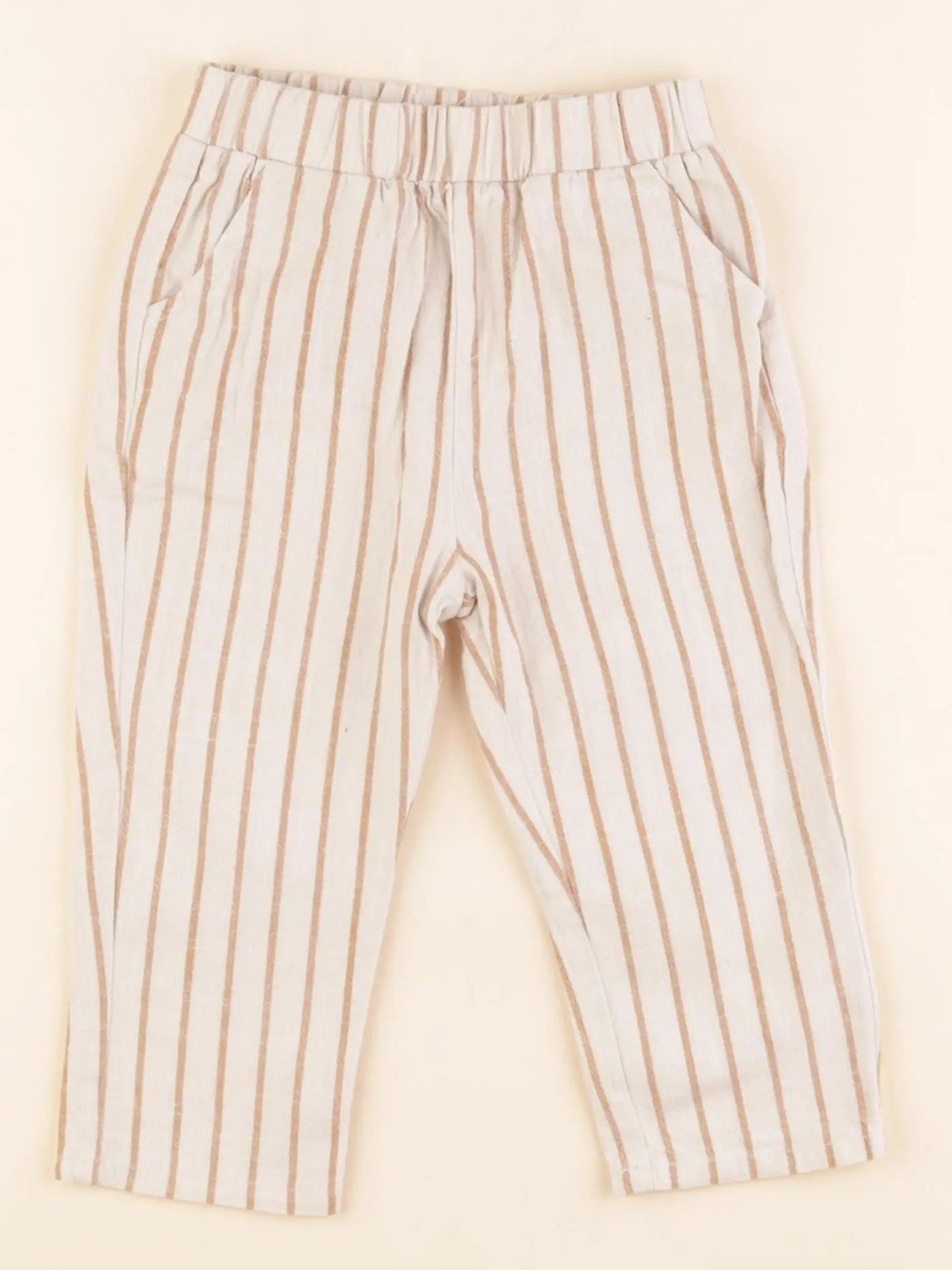Vertbaudet - pantalon beige - 12 mois