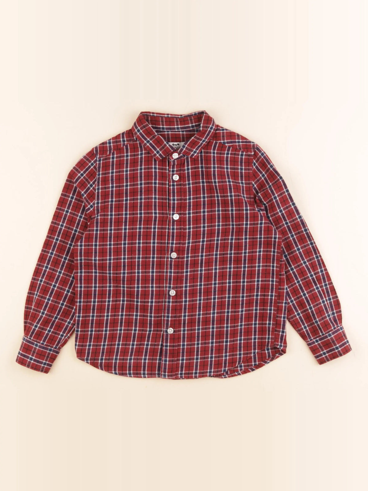 Cyrillus - chemise bleu, rouge - 6 ans