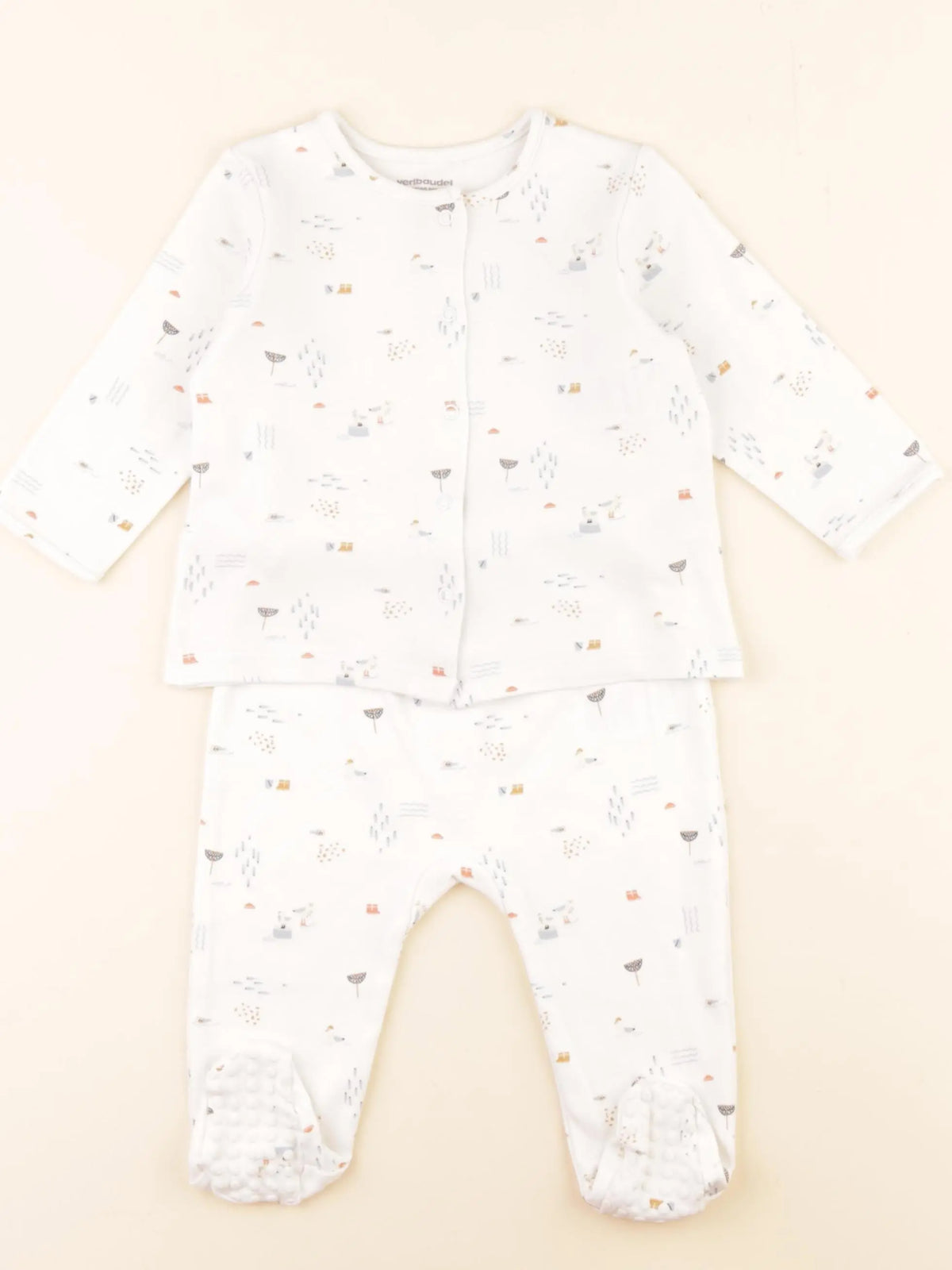 Vertbaudet - pyjama coton blanc - 9 mois