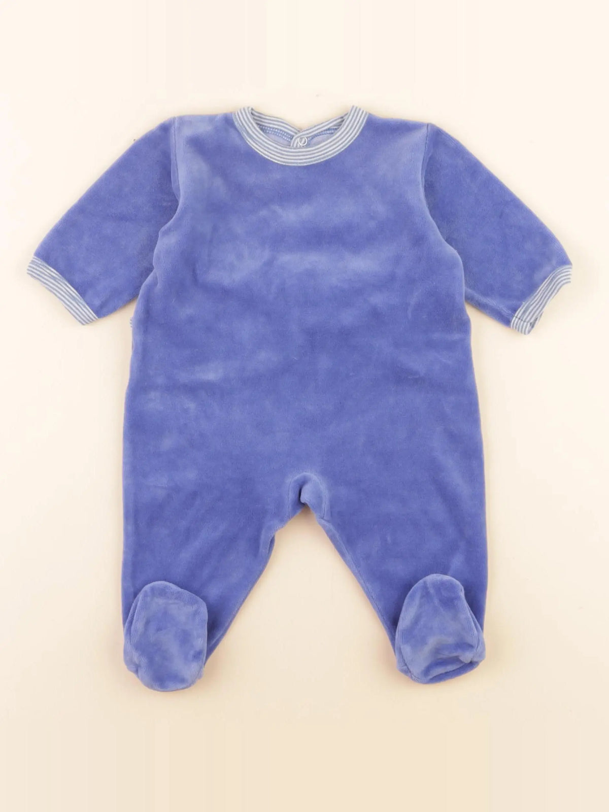 Petit Bateau - pyjama velours bleu - 3 mois