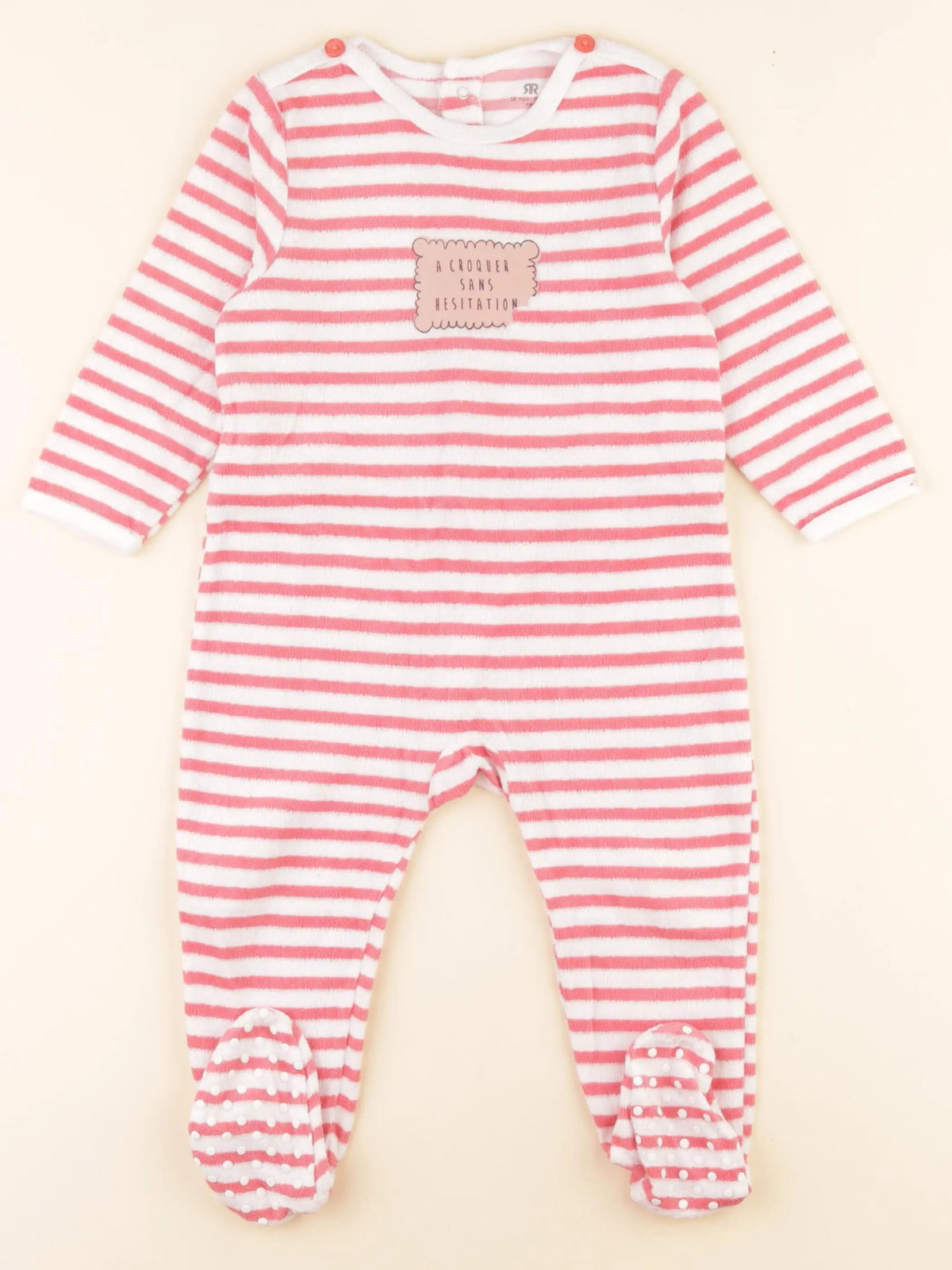 La Redoute - pyjama velours rose - 18 mois