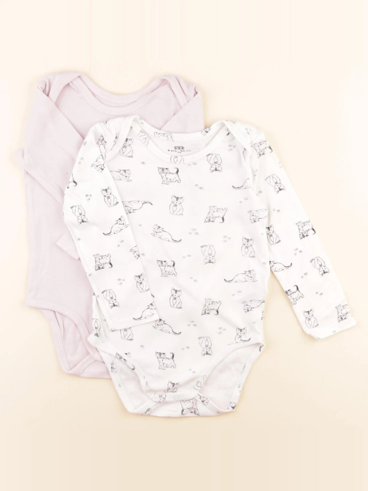 La Redoute - lot de 2 bodies en coton blanc, rose - 24 mois