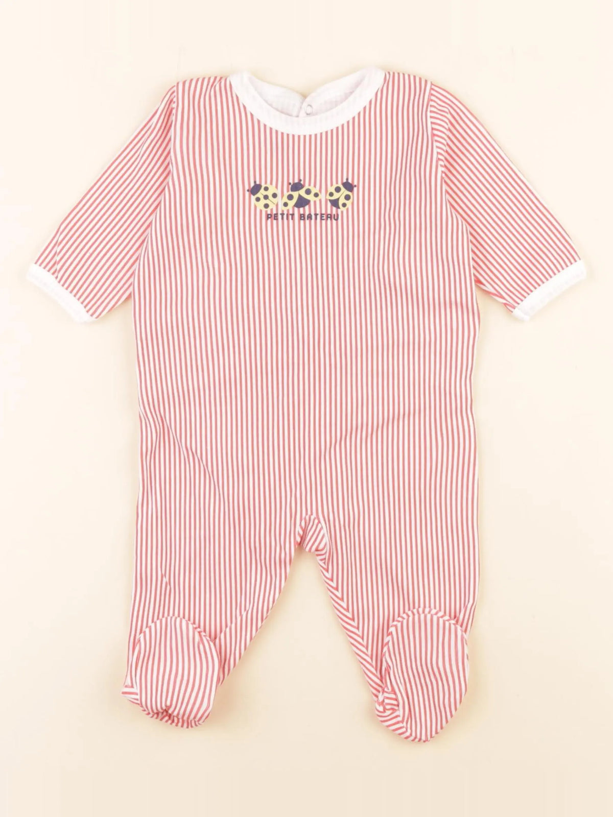 Petit Bateau - pyjama coton rouge - 3 mois