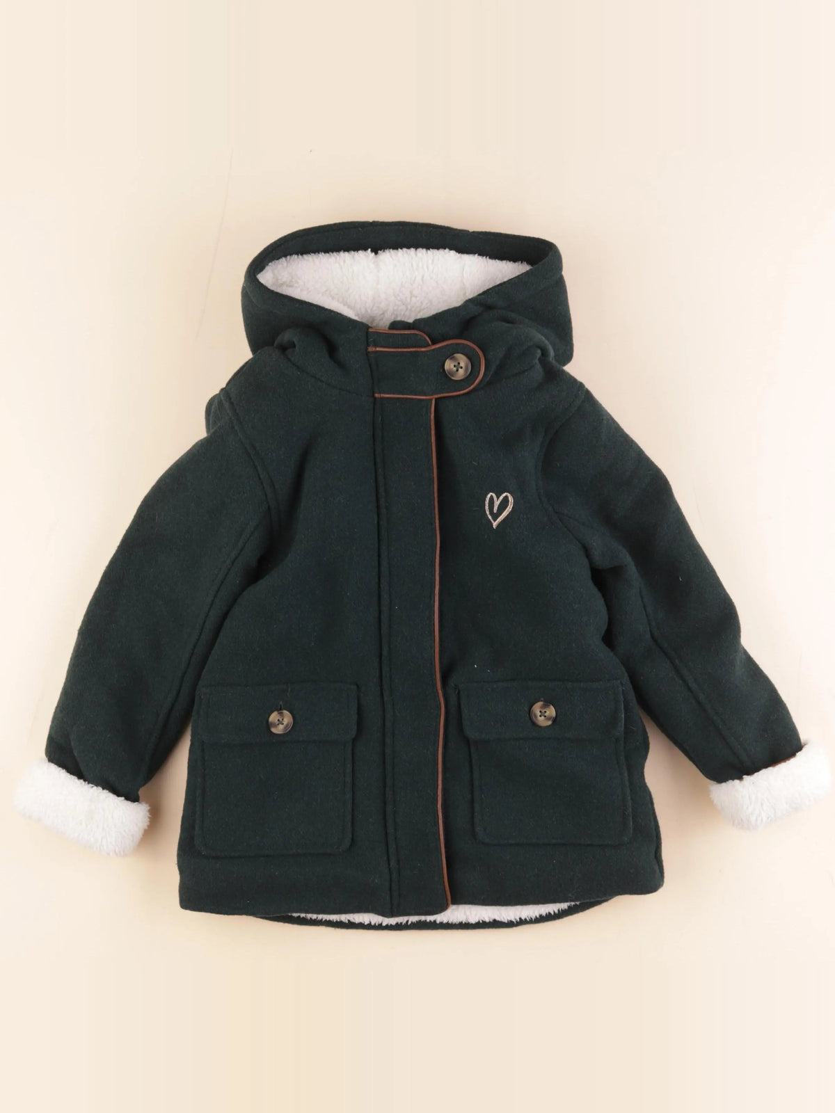 Vertbaudet - manteau vert - 6 ans