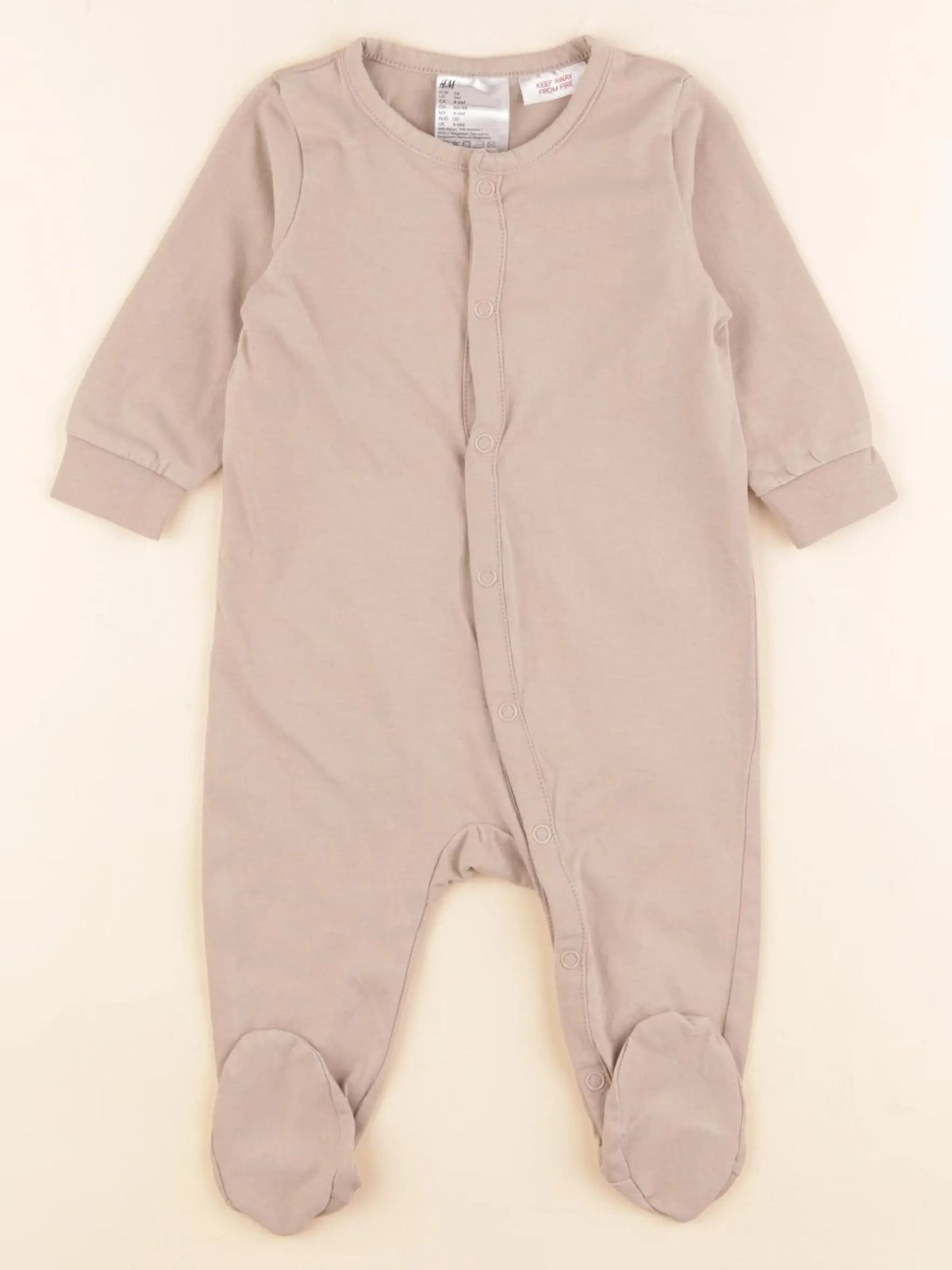 H&M - pyjama coton beige - 4/6 mois