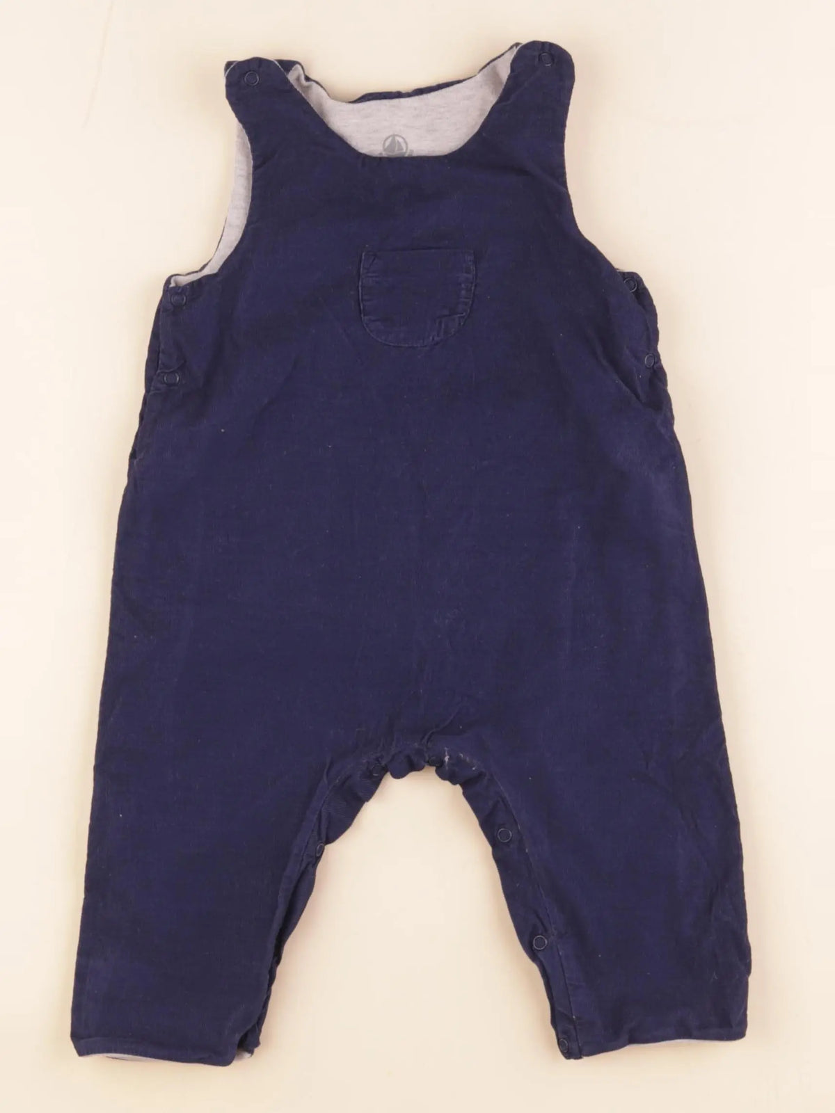 Petit Bateau - salopette doublé bleu - 6 mois
