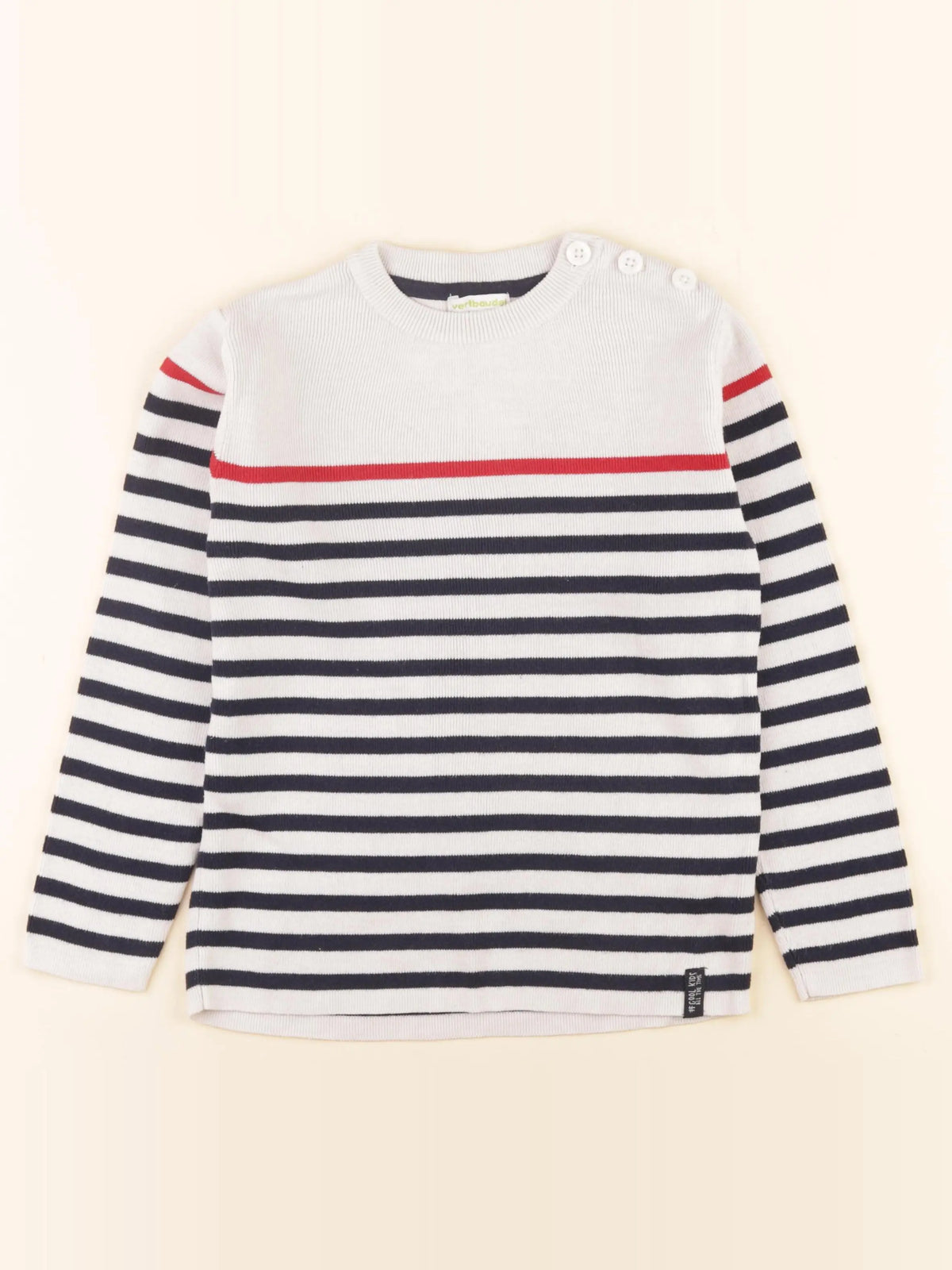 Vertbaudet - pull blanc - 8 ans