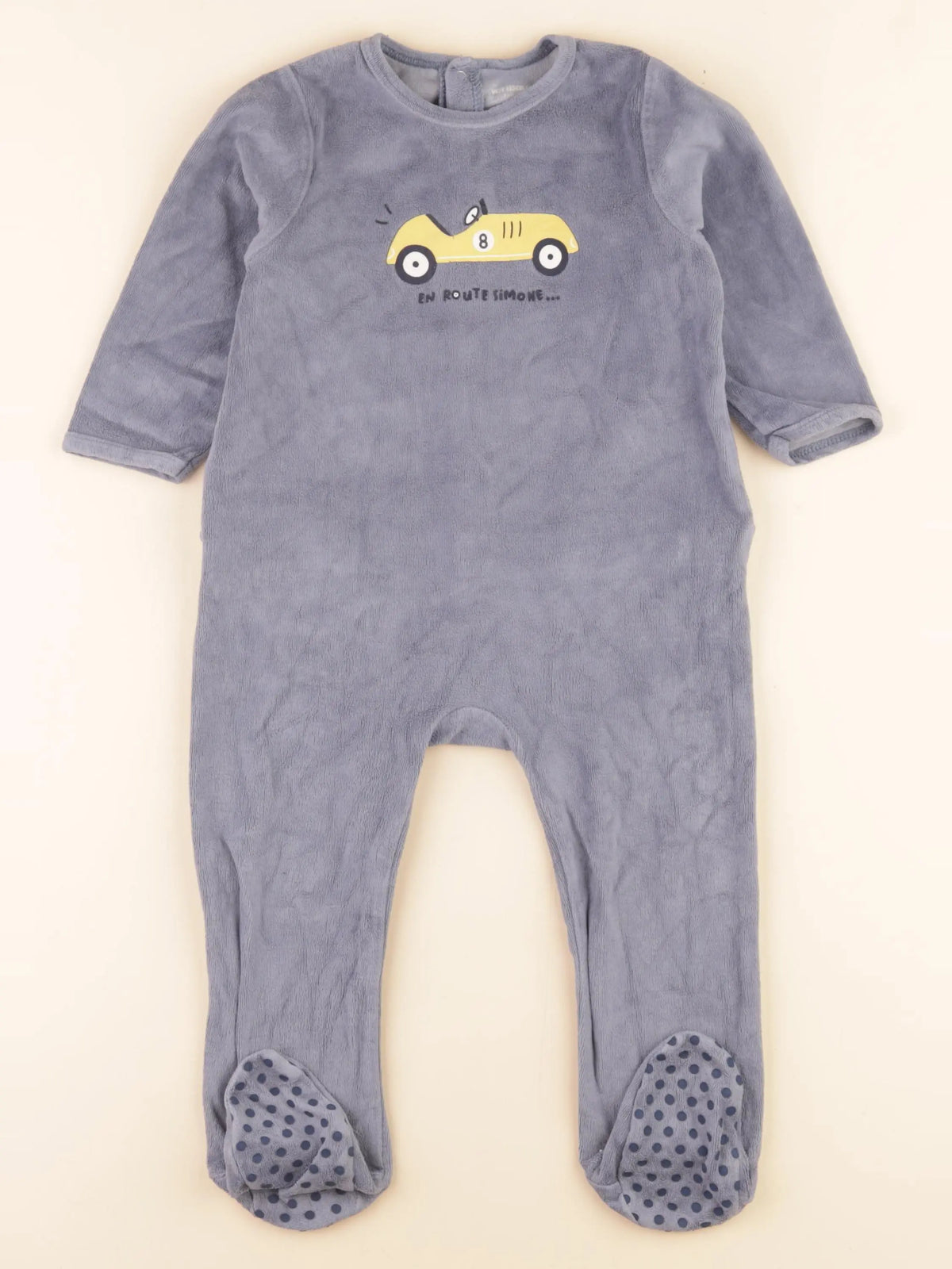 Vertbaudet - pyjama velours bleu - 2 ans