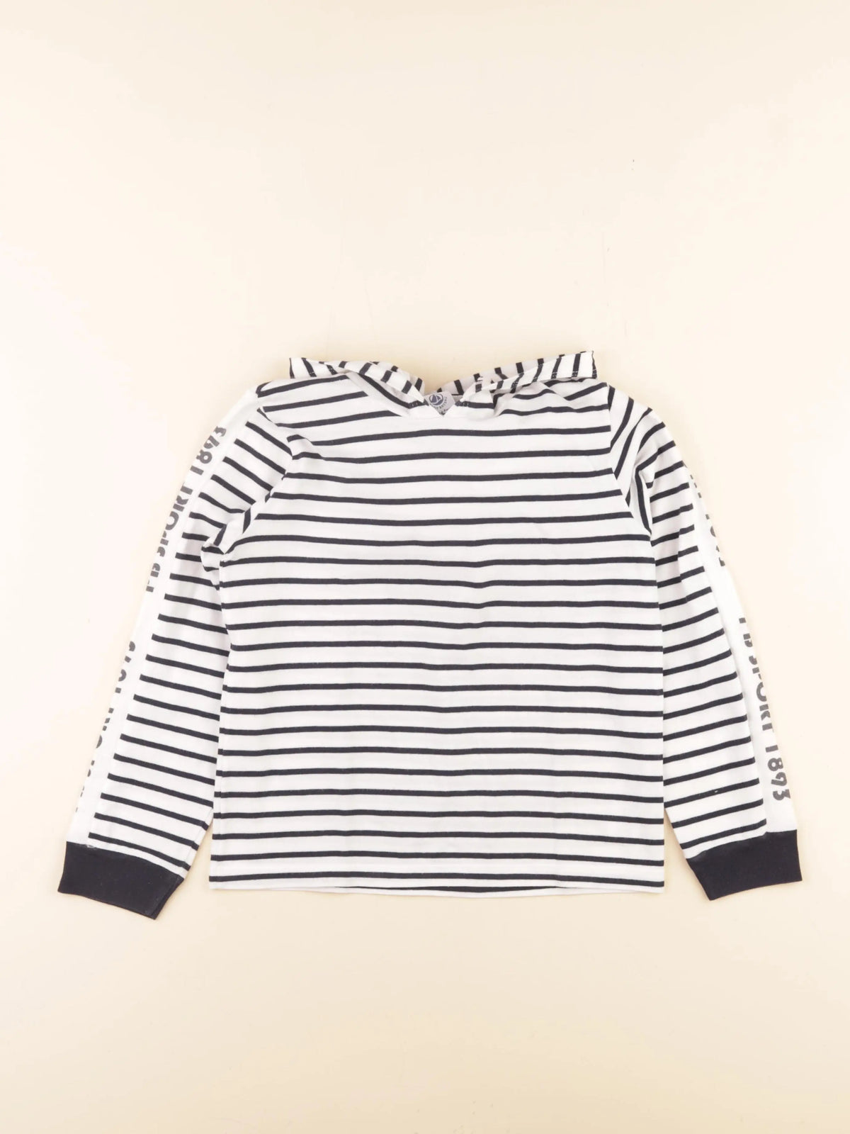 Petit Bateau - tee-shirt blanc, bleu - 8 ans