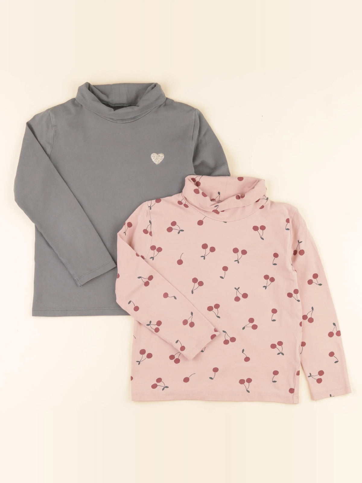 Vertbaudet - lot de 2 sous-pulls rose, vert - 5 ans