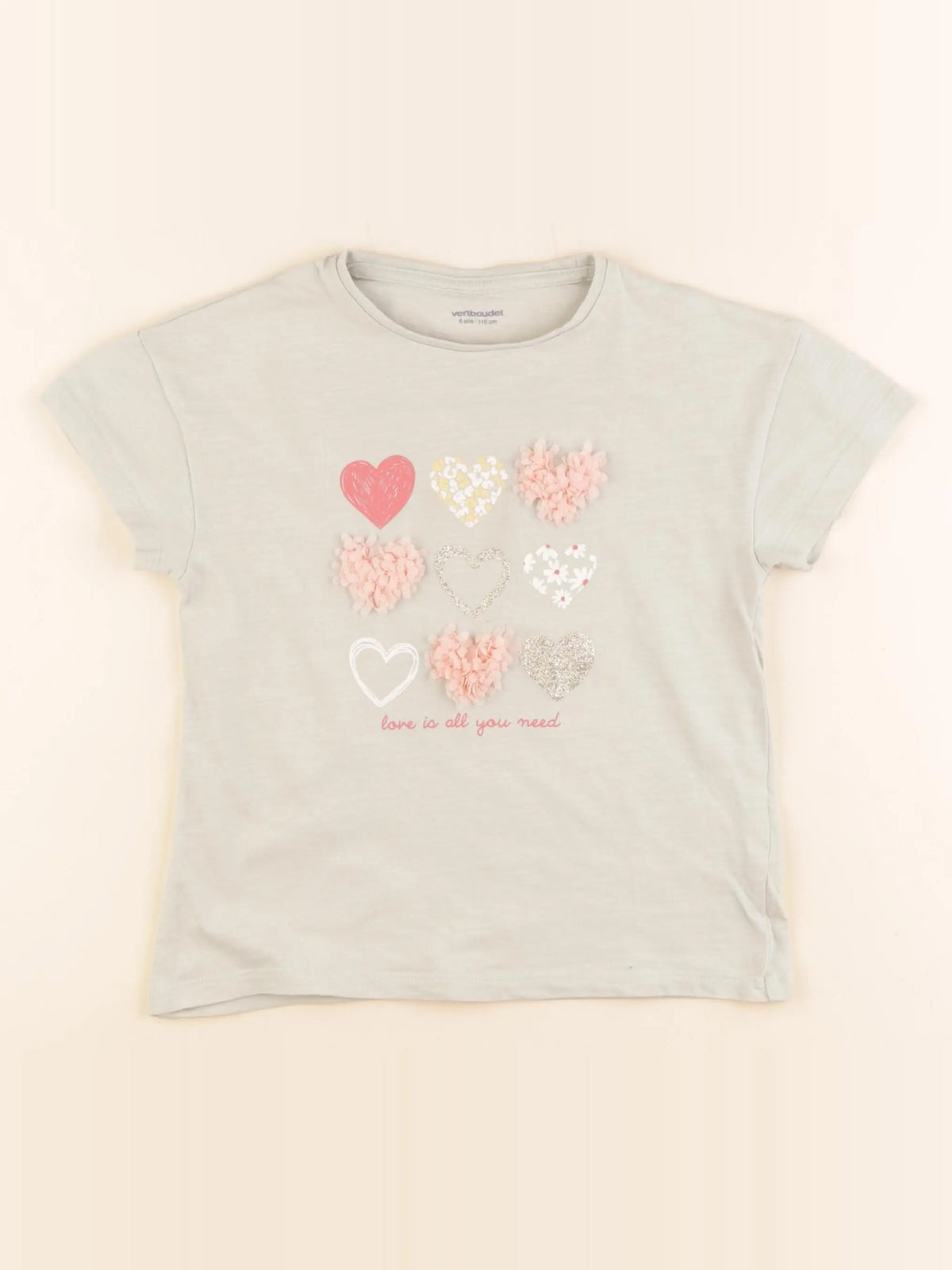 Vertbaudet - tee-shirt bleu - 6 ans