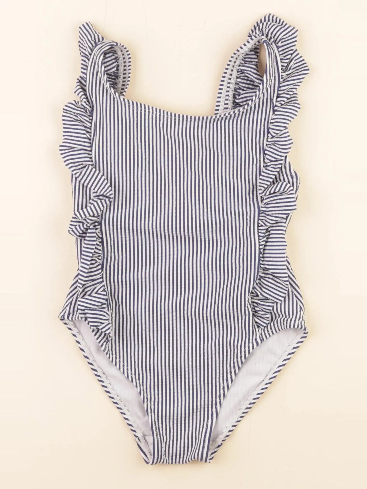Vertbaudet - maillot de bain bleu, blanc - 5 ans