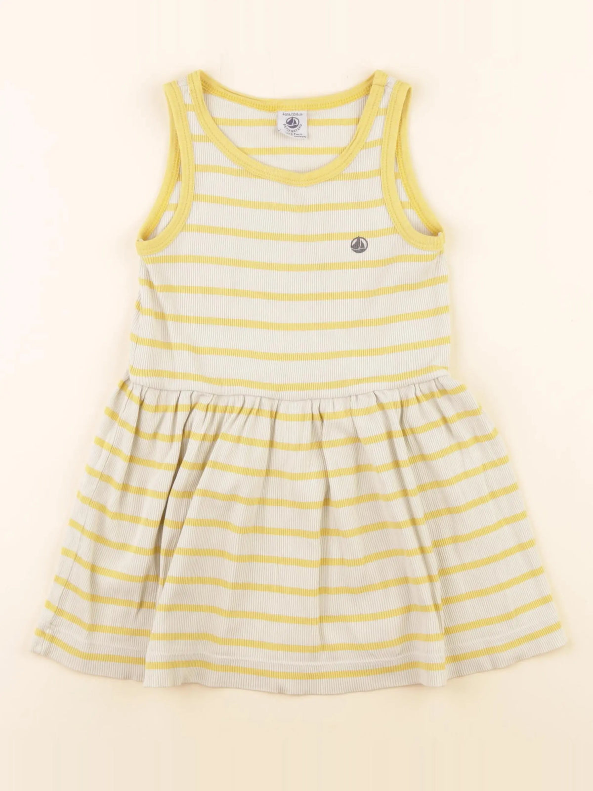 Petit Bateau - robe jaune - 4 ans