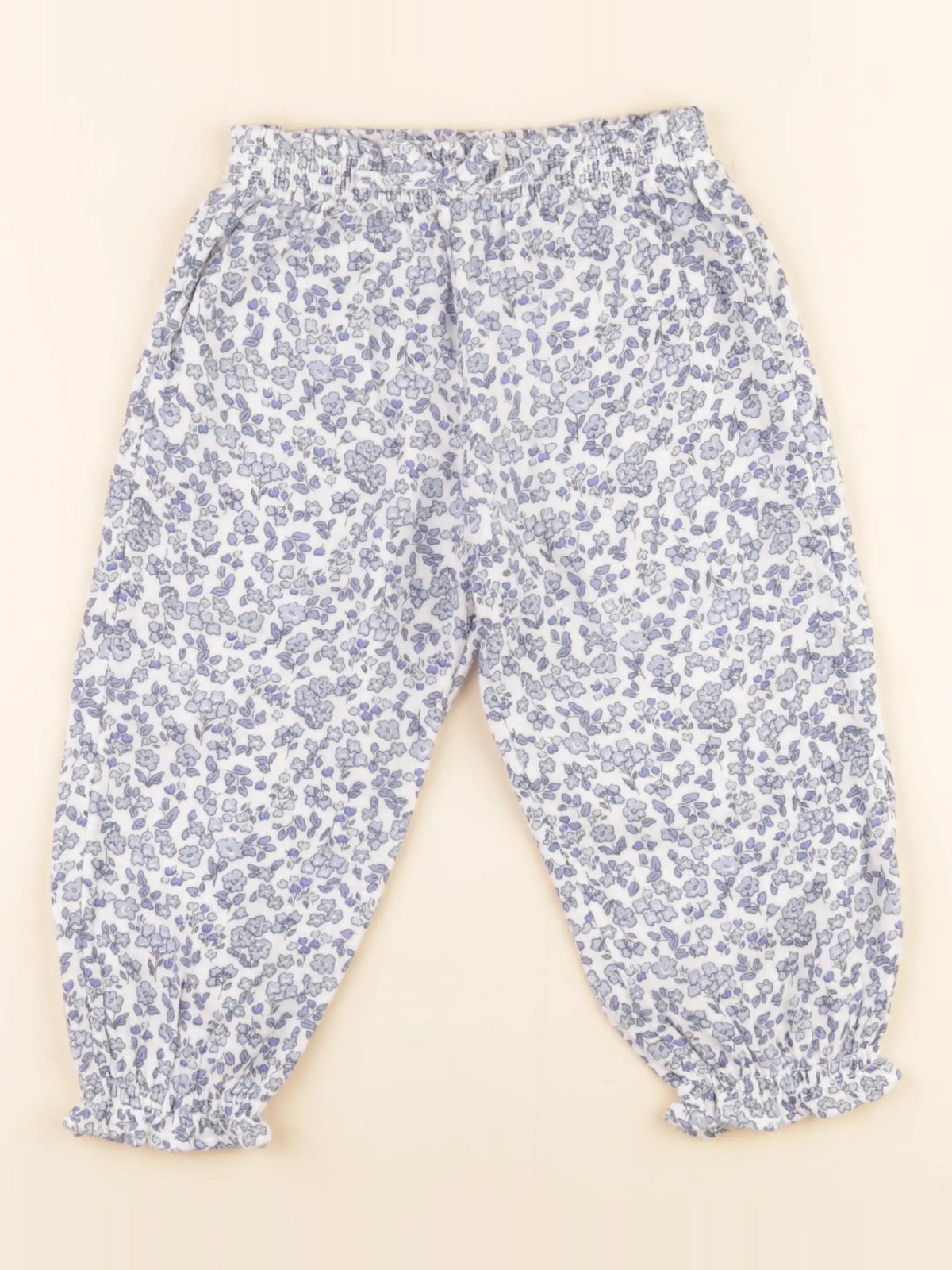 H&M - pantalon bleu, blanc - 18 mois à 2 ans