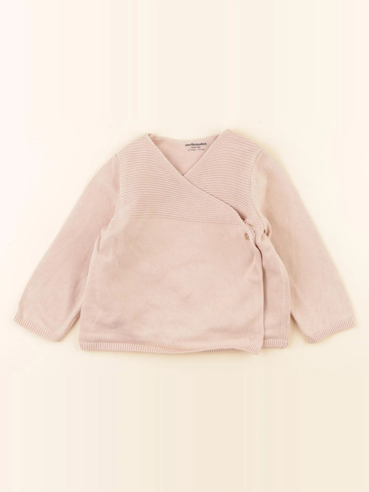 Vertbaudet - gilet rose - 12 mois