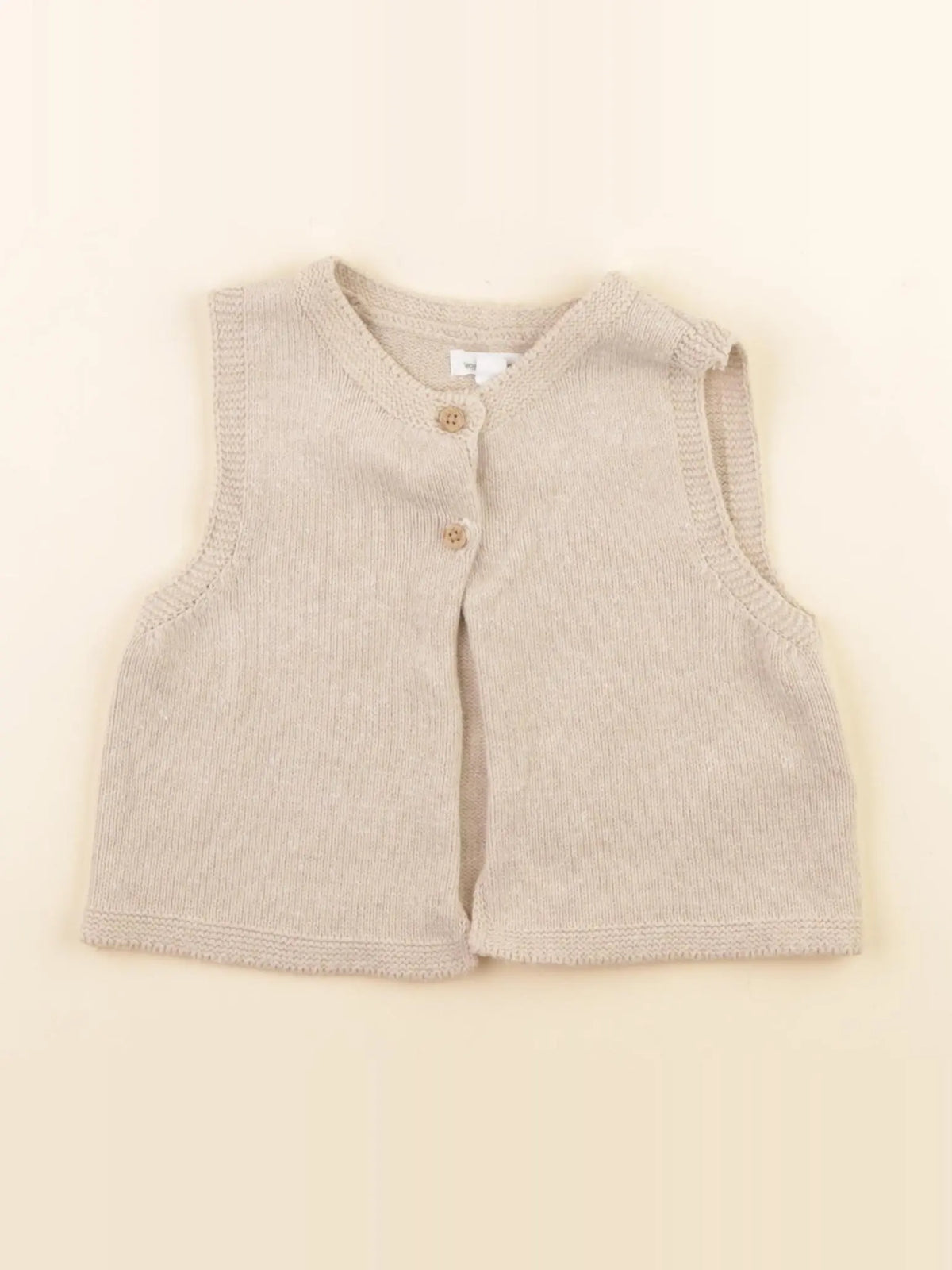 Vertbaudet - gilet beige - 12 mois