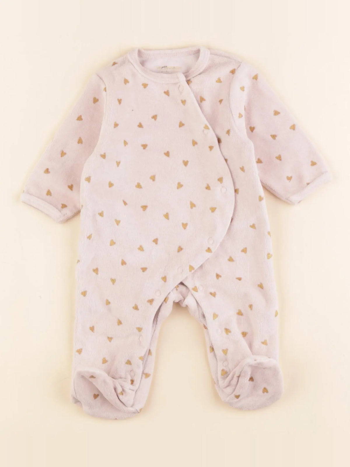 Vertbaudet - pyjama velours rose - 1 mois