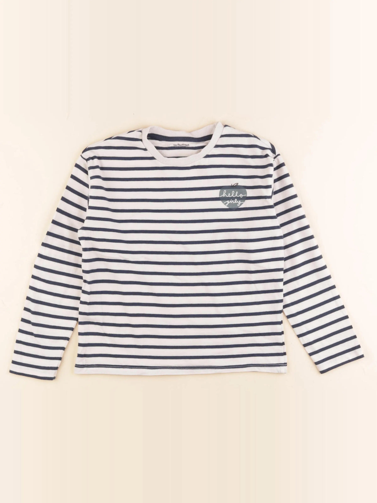 Vertbaudet - tee-shirt blanc, bleu - 8 ans