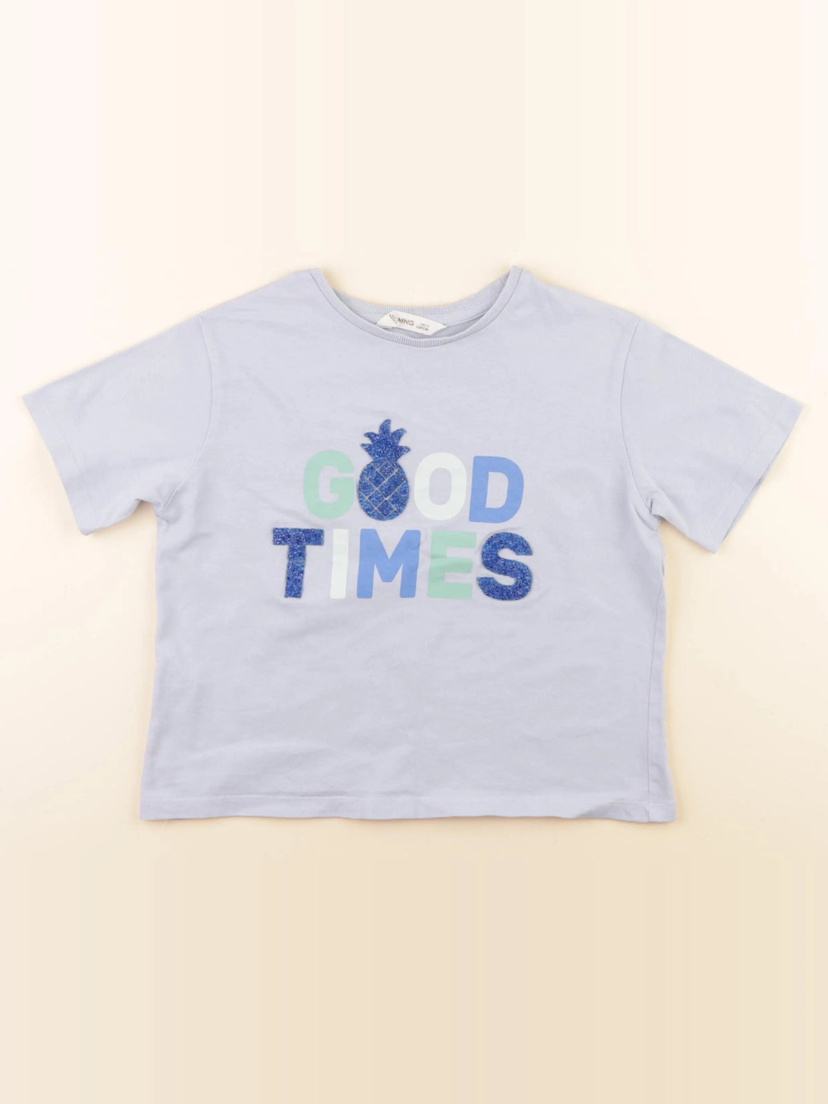 Mango - tee-shirt bleu - 7/8 ans