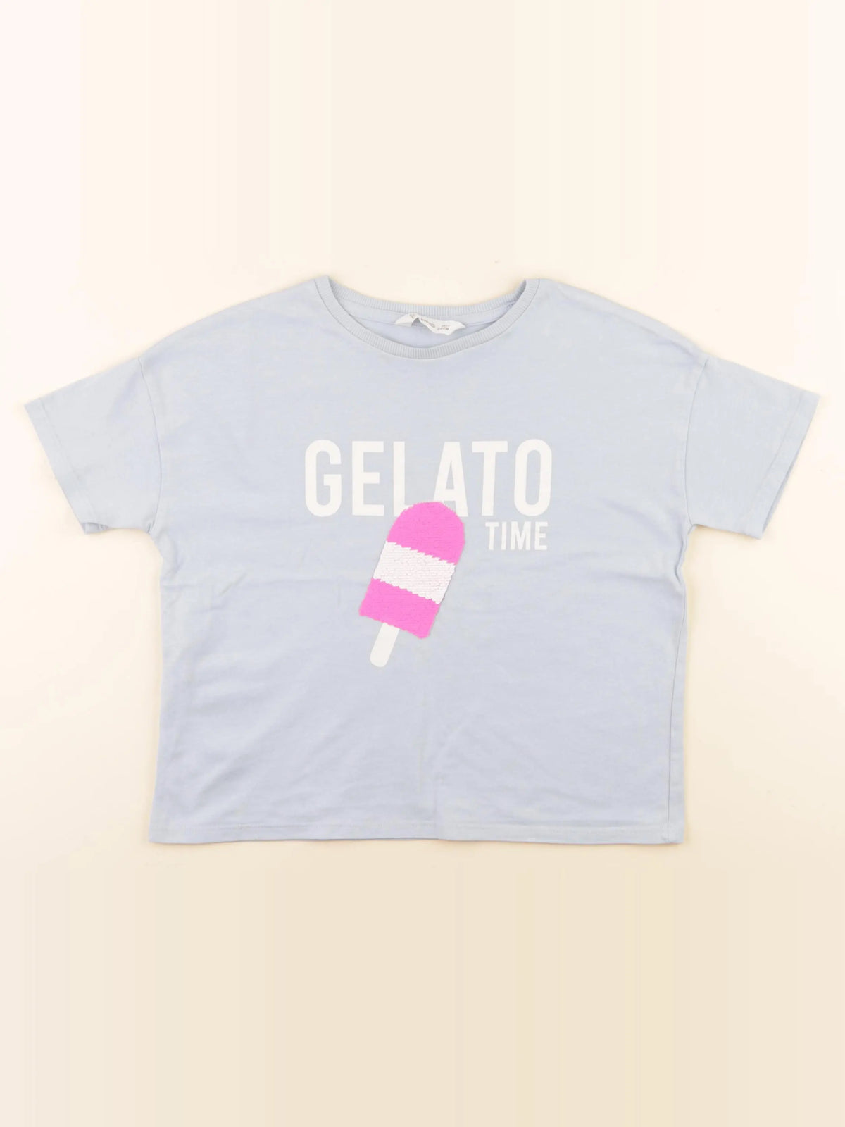 Mango - tee-shirt bleu - 7/8 ans