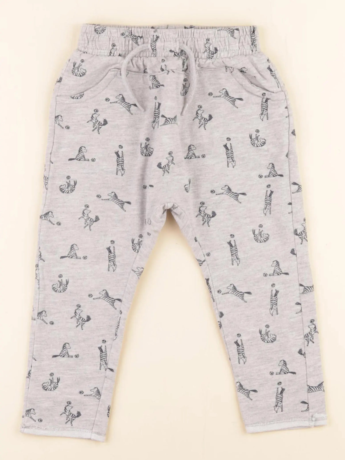 Vertbaudet - sarouel gris, bleu - 24 mois