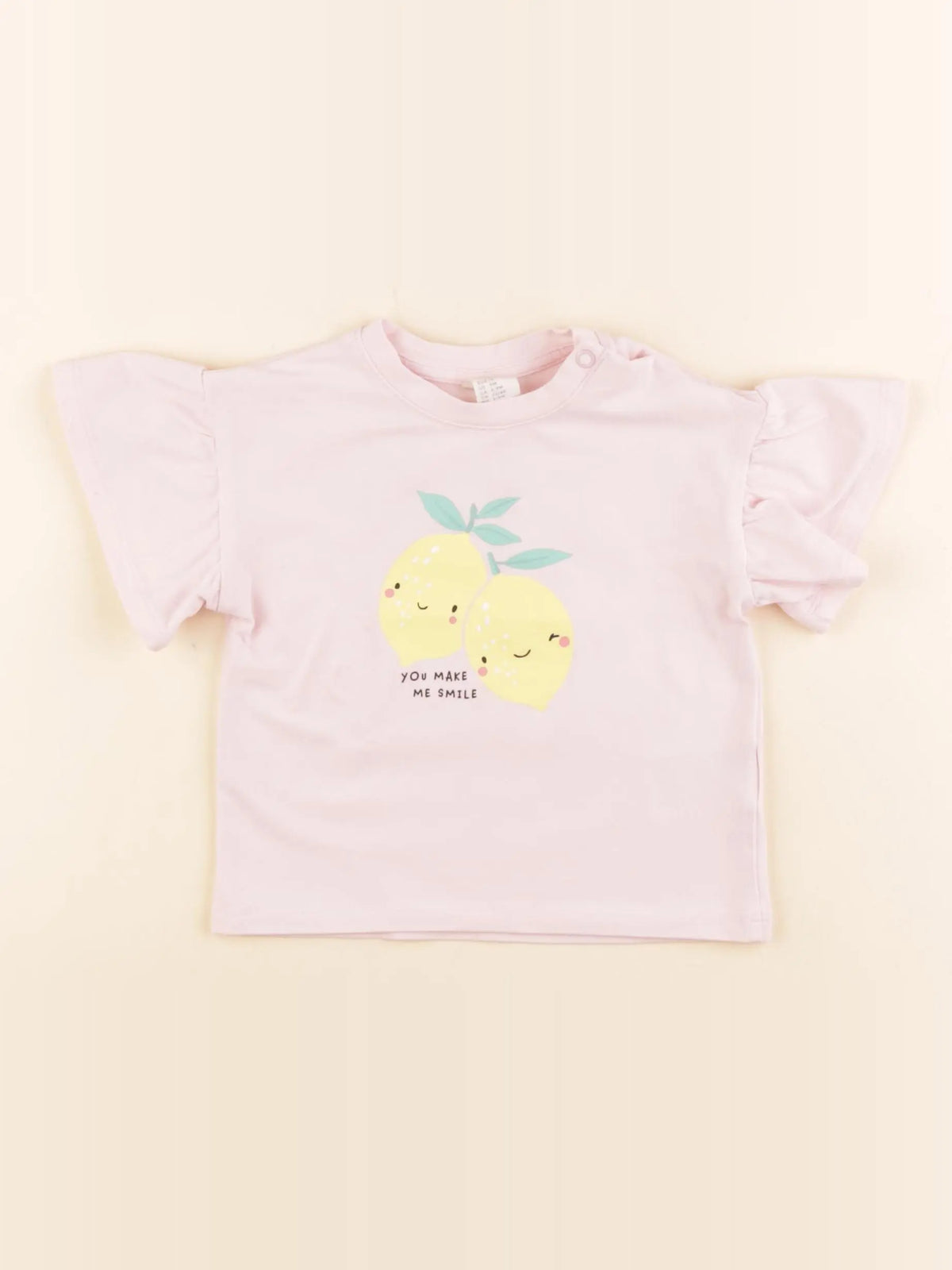 H&M - tee-shirt rose - 6/9 mois