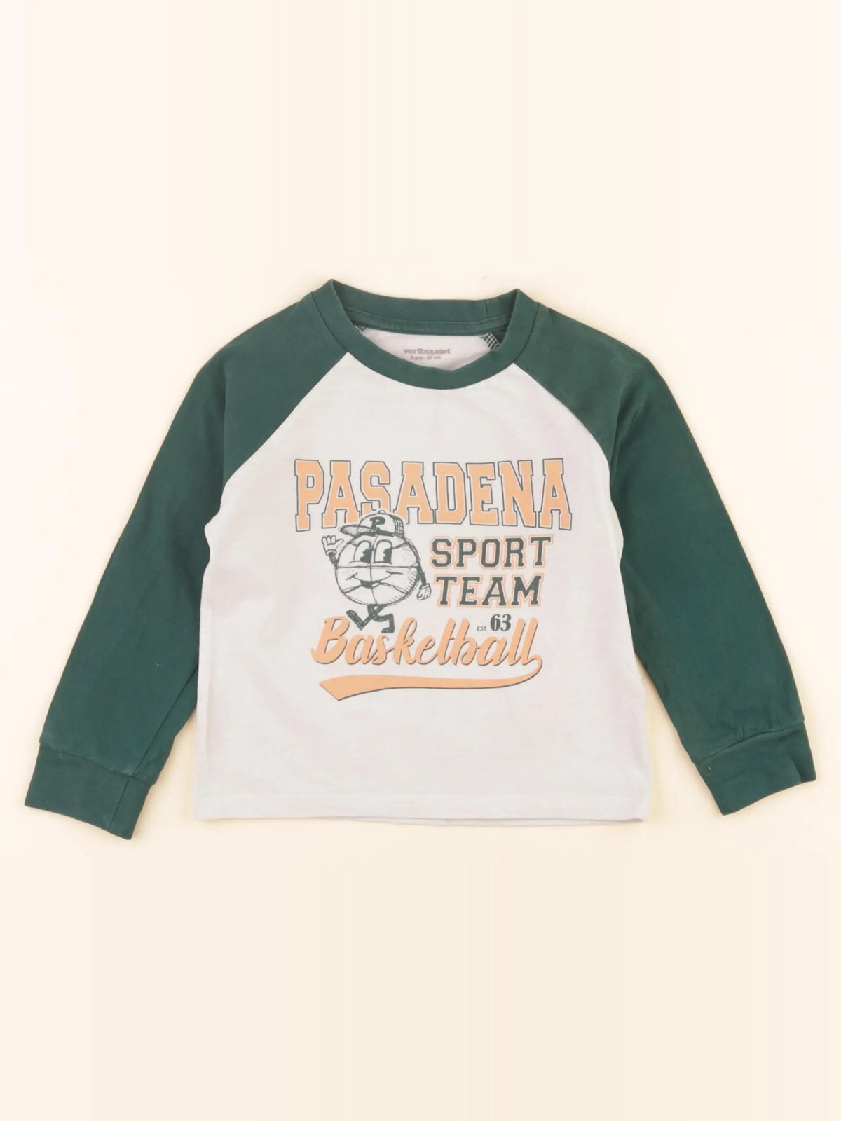Vertbaudet - tee-shirt beige, vert - 36 mois