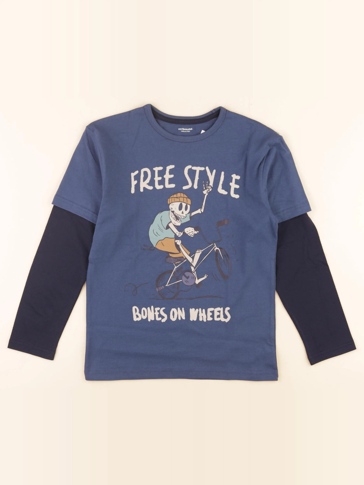 Vertbaudet - tee-shirt bleu - 10 ans