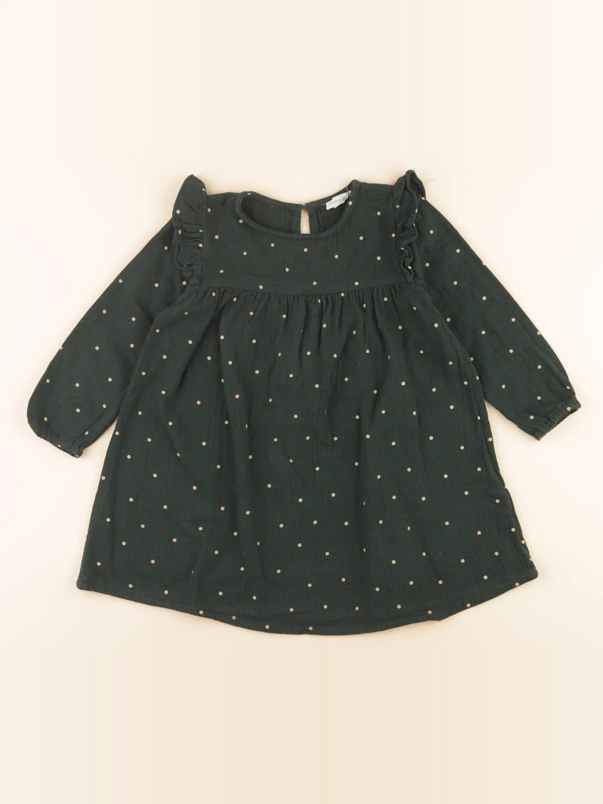 Vertbaudet - robe vert, or - 3 ans