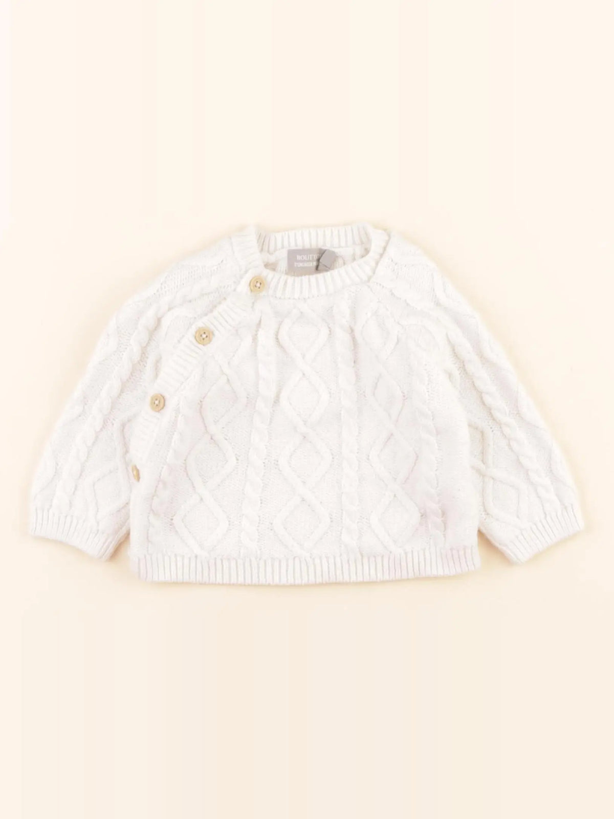 Boutchou - pull blanc - 3 mois