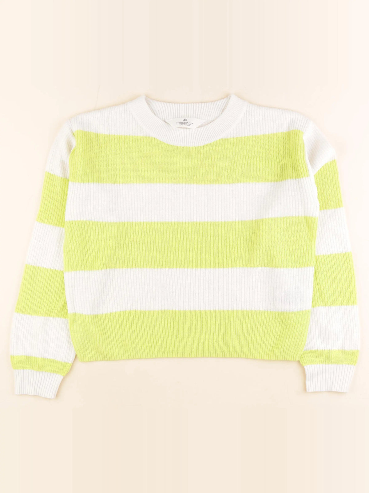 H&M - pull blanc, vert - 12/14 ans