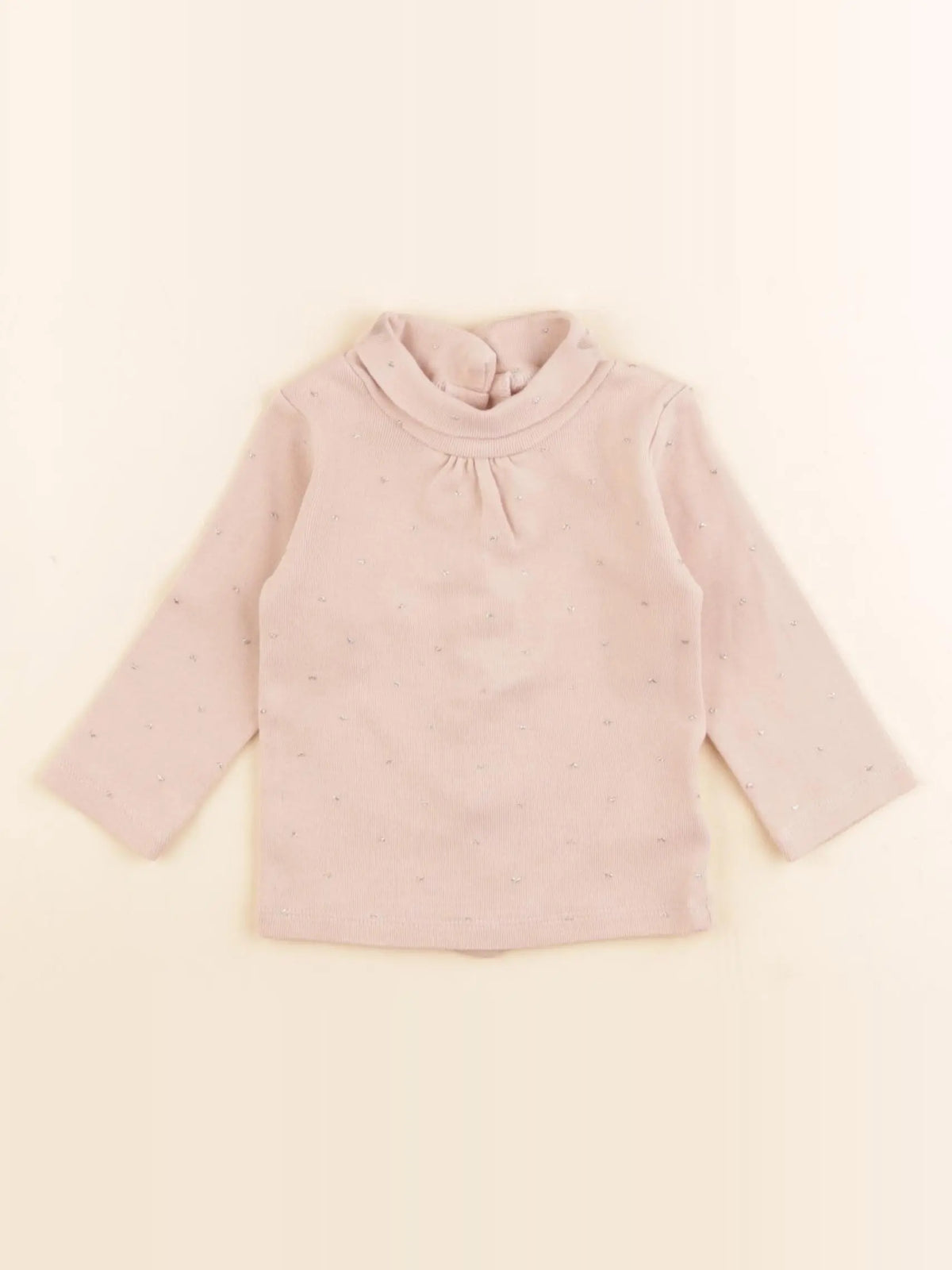 Vertbaudet - sous-pull rose, or - 6 mois