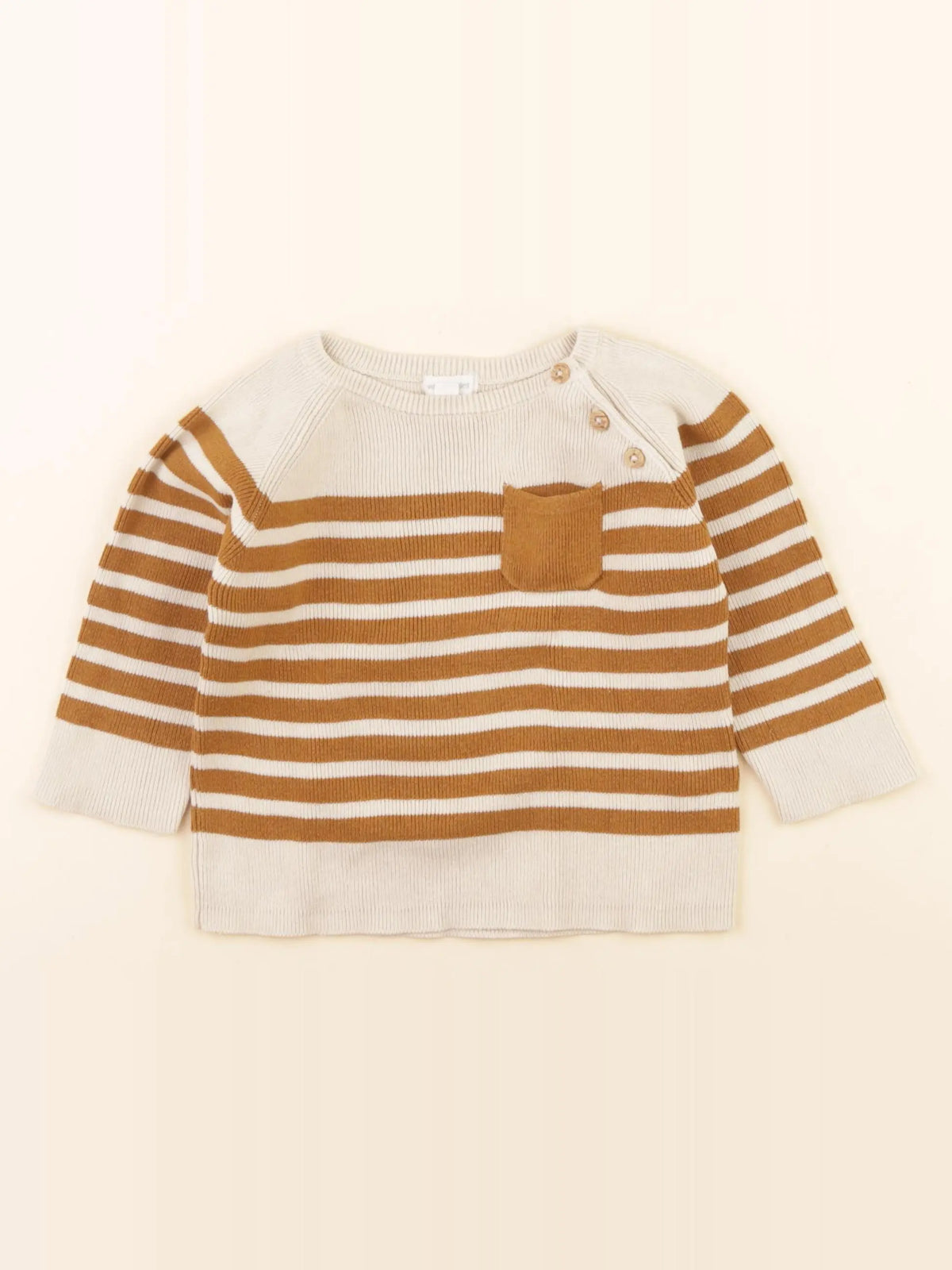 Vertbaudet - pull marron - 12 mois